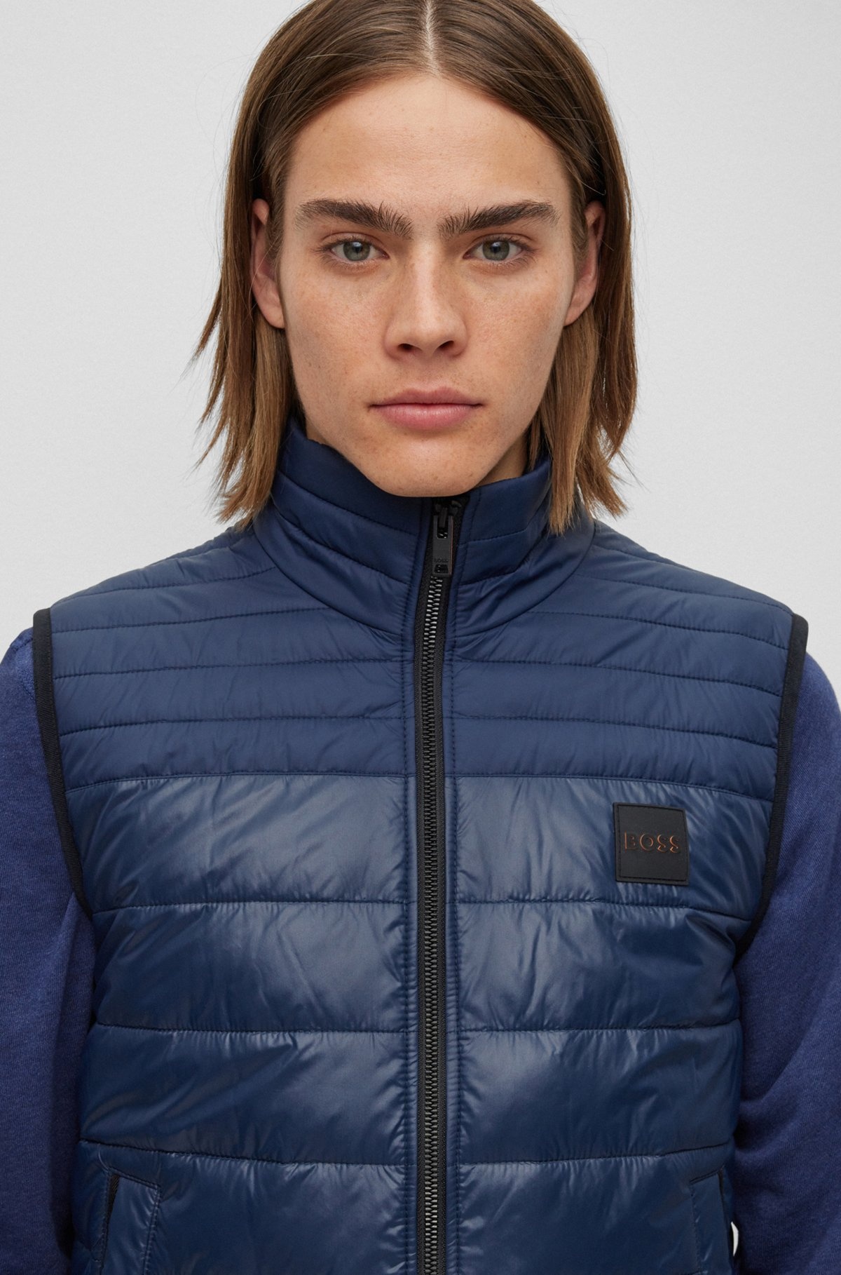 WATER-REPELLENT GILET IN GLOSS AND MATTE FABRICS - 5