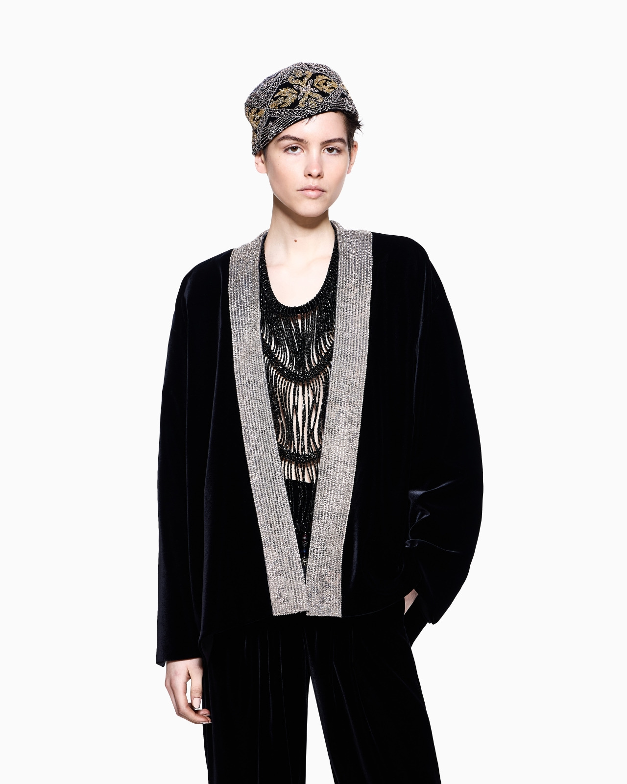 EMBROIDERED VELVET JACKET - 4