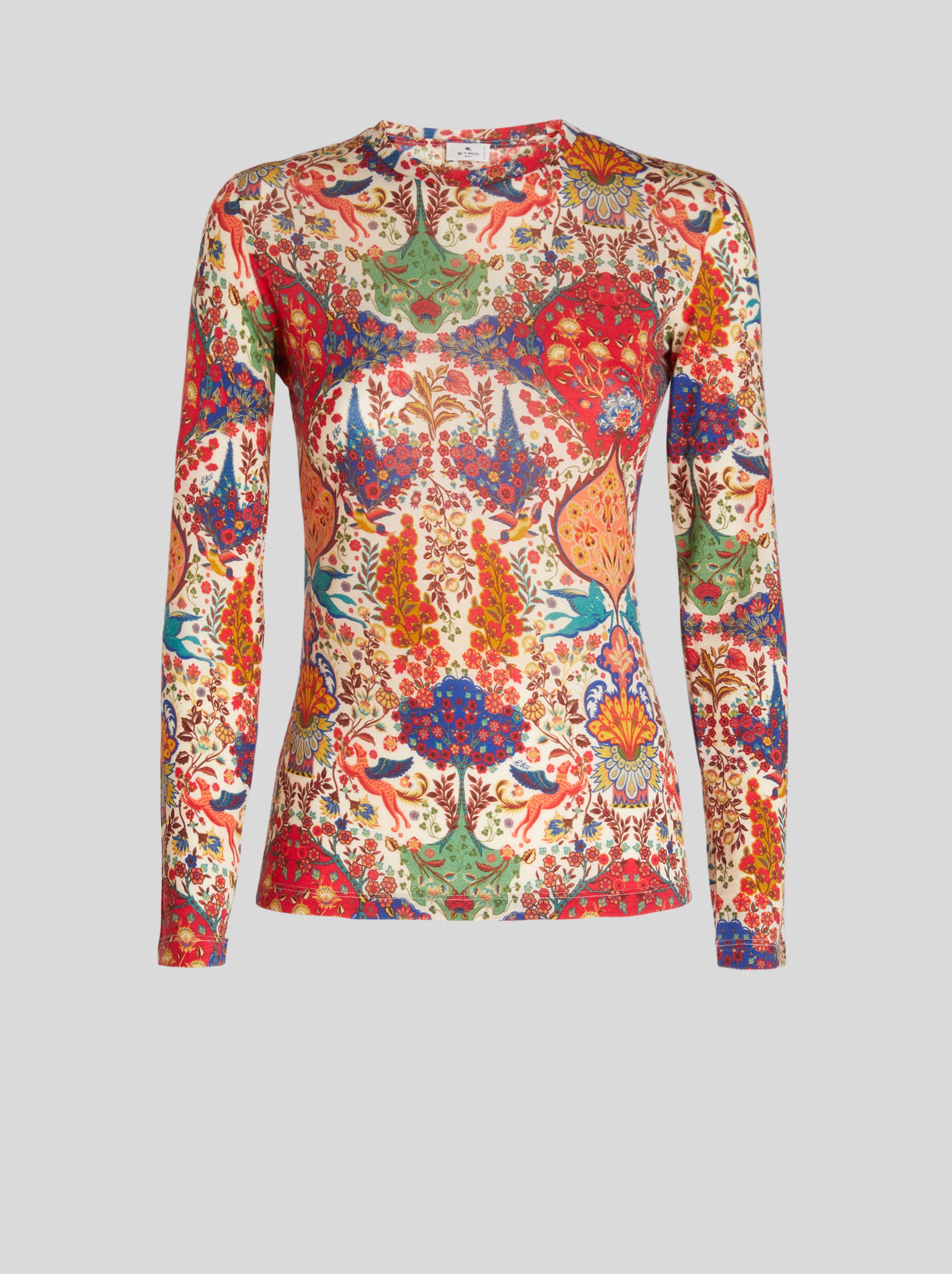 JERSEY JUMPER WITH FLORAL PRINT AND PEGASO - 1