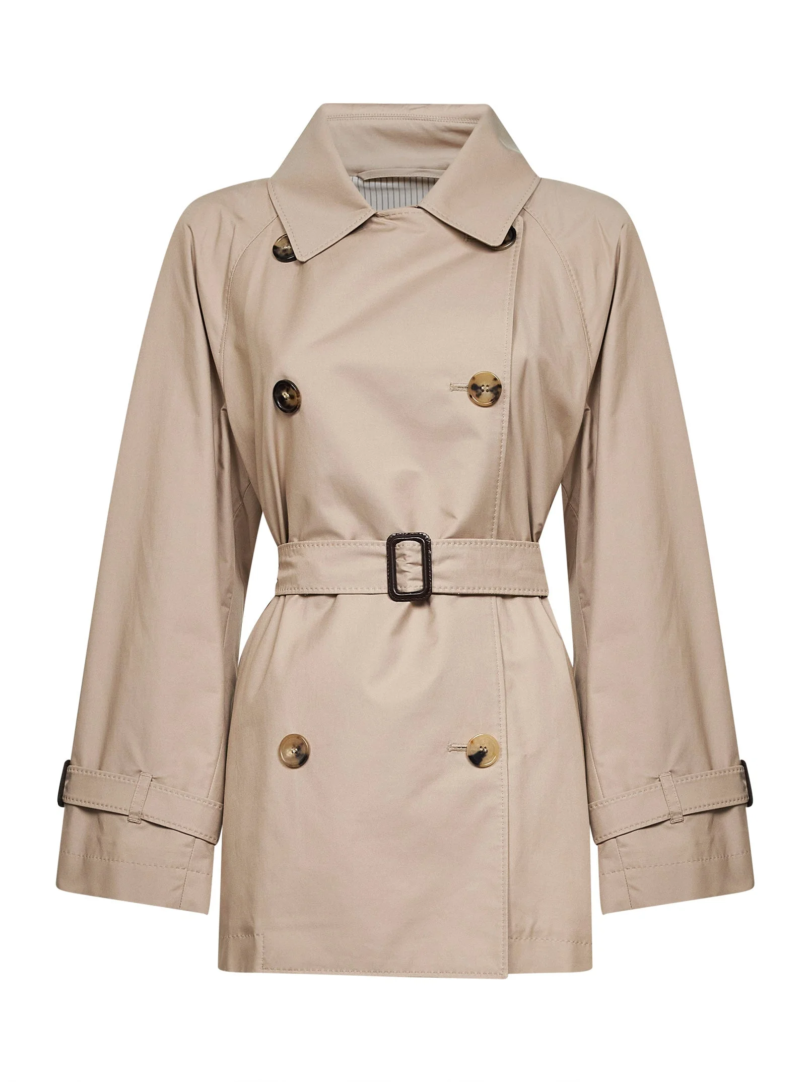 Max Mara The Cube Women Sand Mtccalle Short Double-Breasted Trench Coat - 1