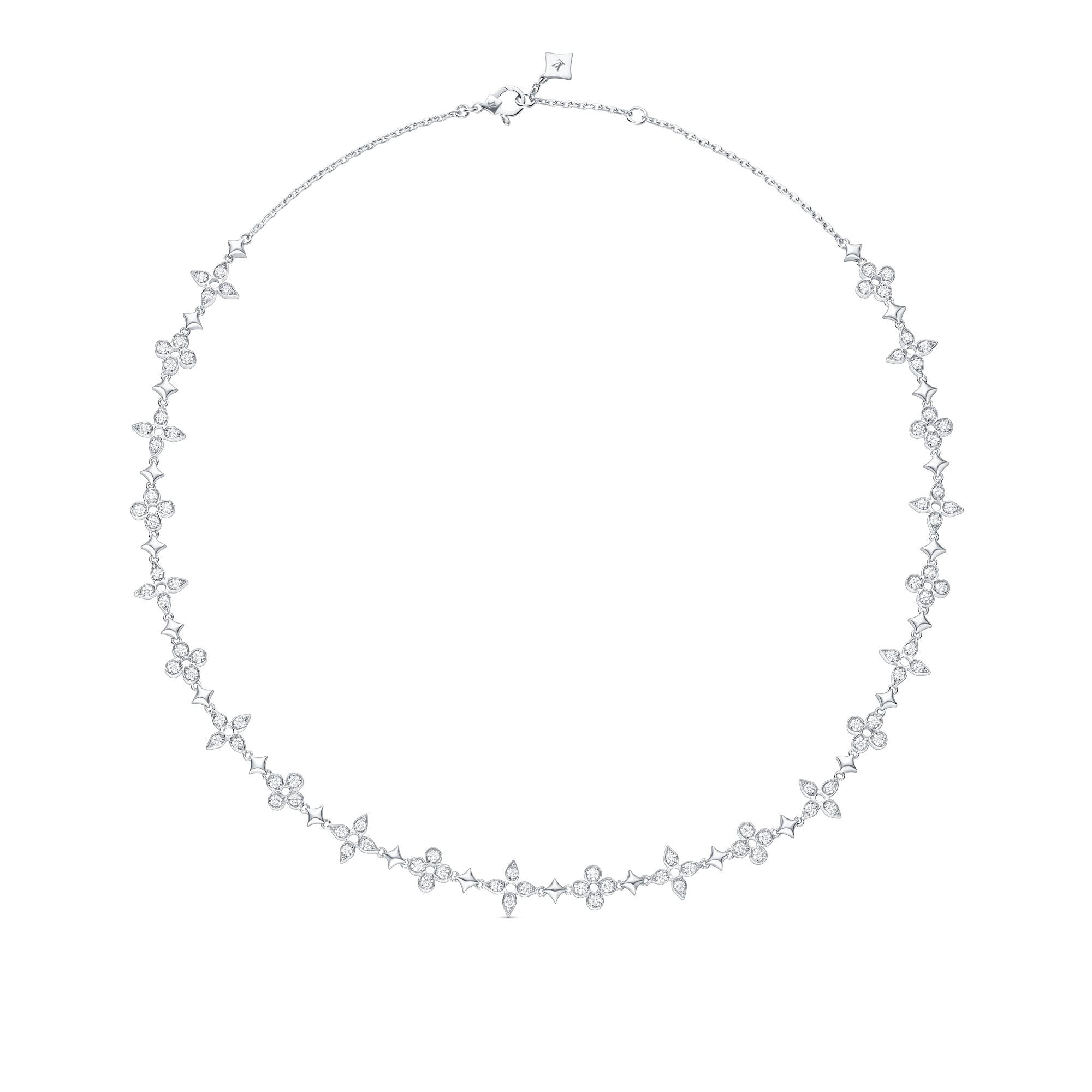 Dentelle One Row Necklace, White Gold And Diamonds - 2