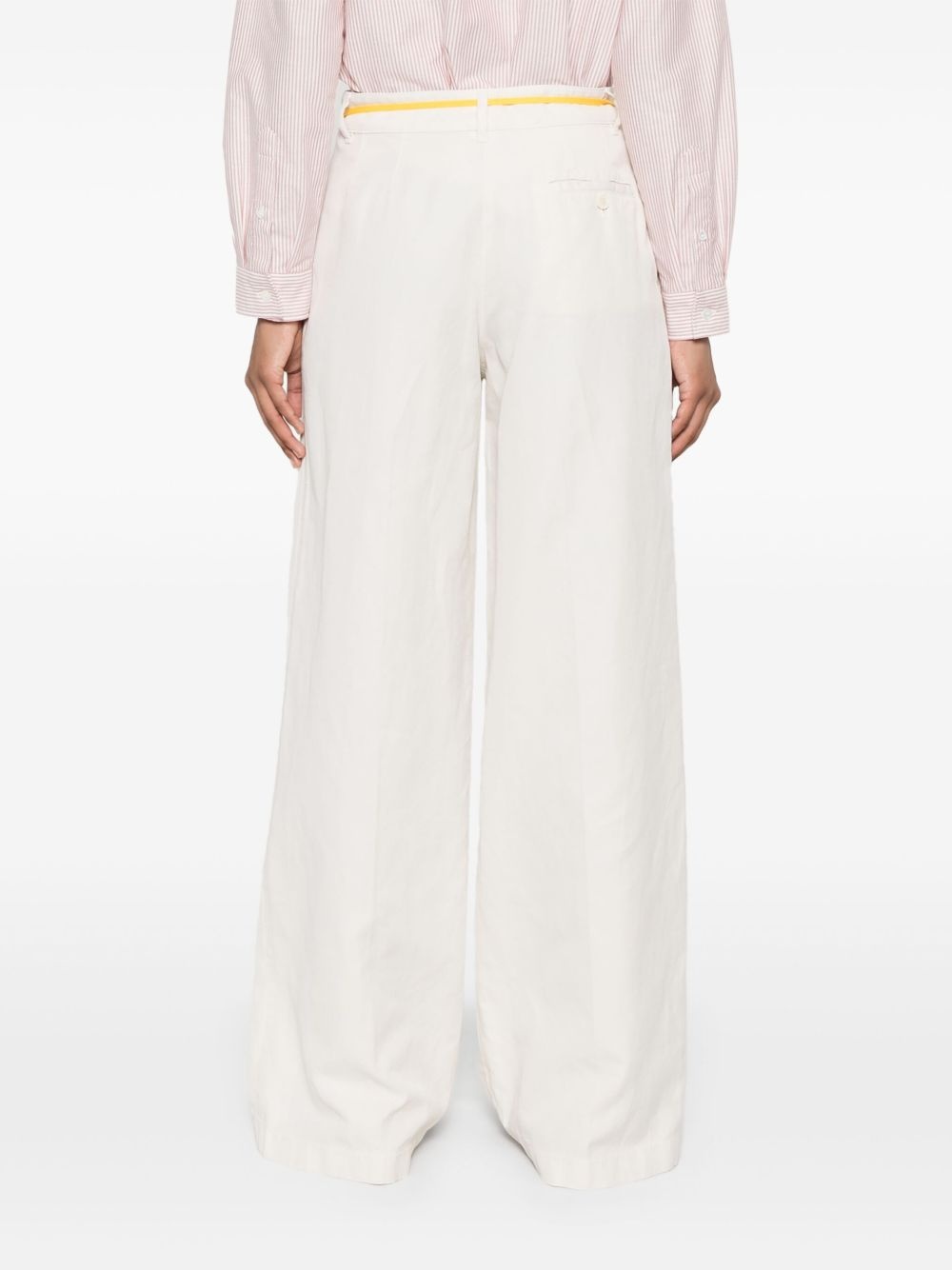 contrasting-belt trousers - 4