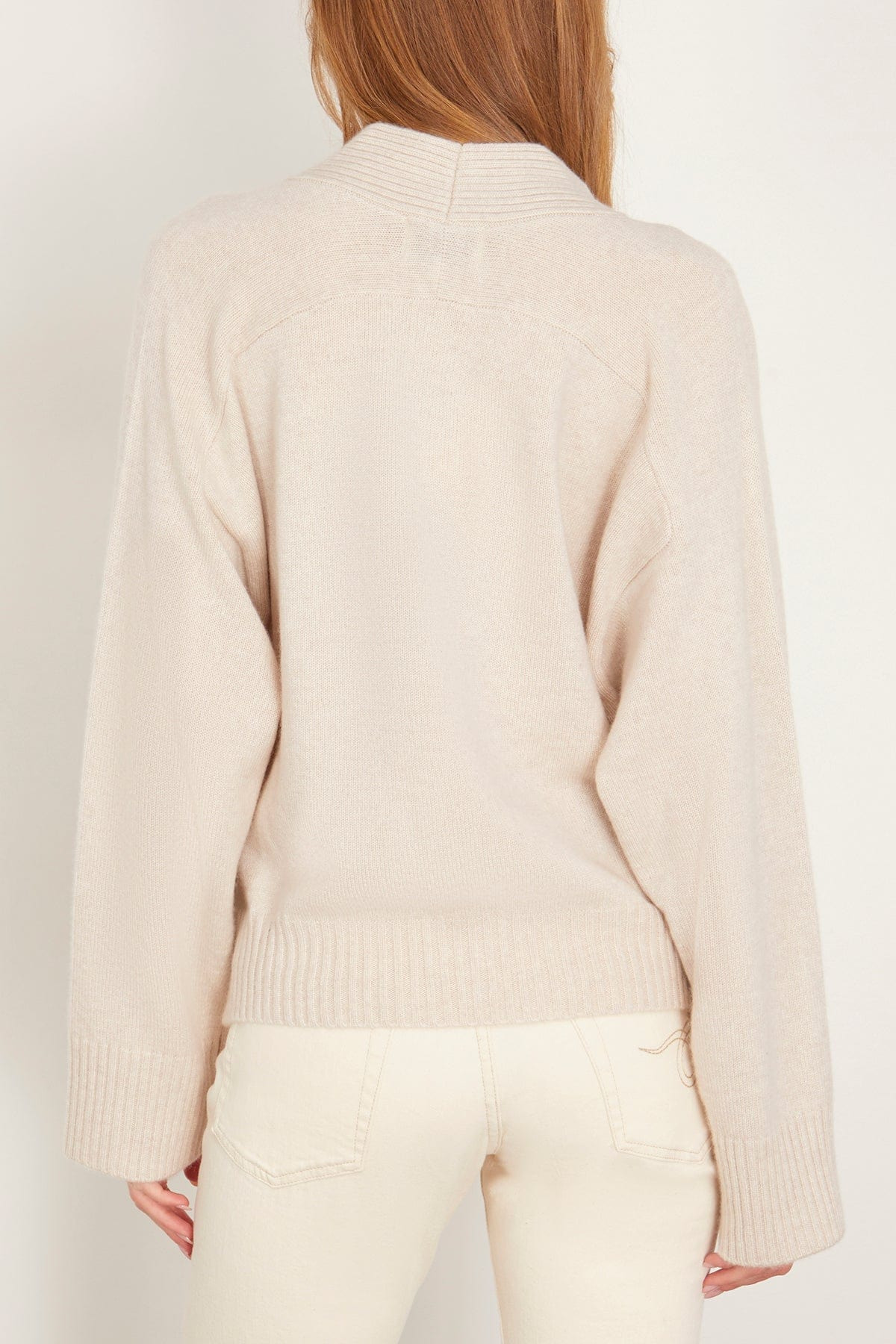 Kaia V-Neck Cardigan in Oat Melange - 4