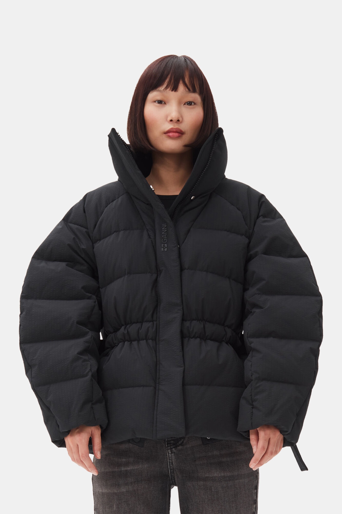 BLACK TECH OVERSIZED PUFFER JACKET - 2