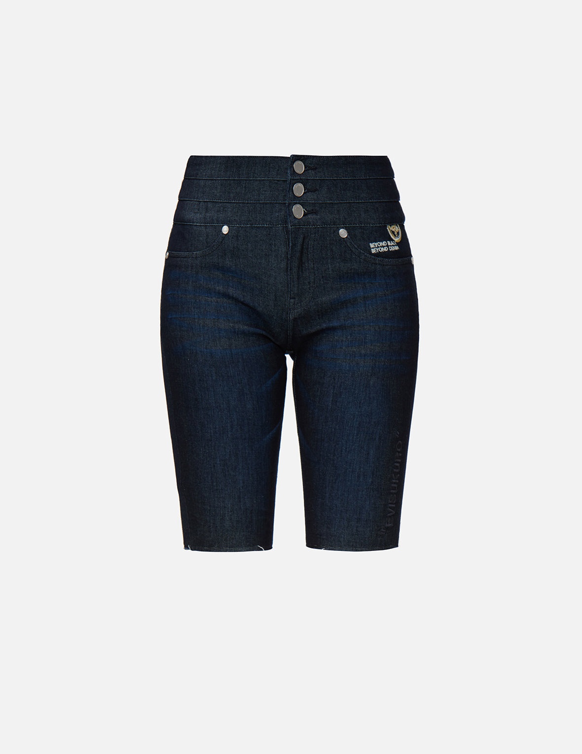 Kamon Embroidered Bermuda Denim Shorts - 22