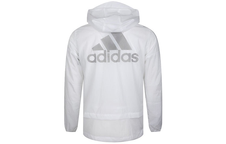 Men's adidas Back Logo Woven Jacket White EH3768 - 2