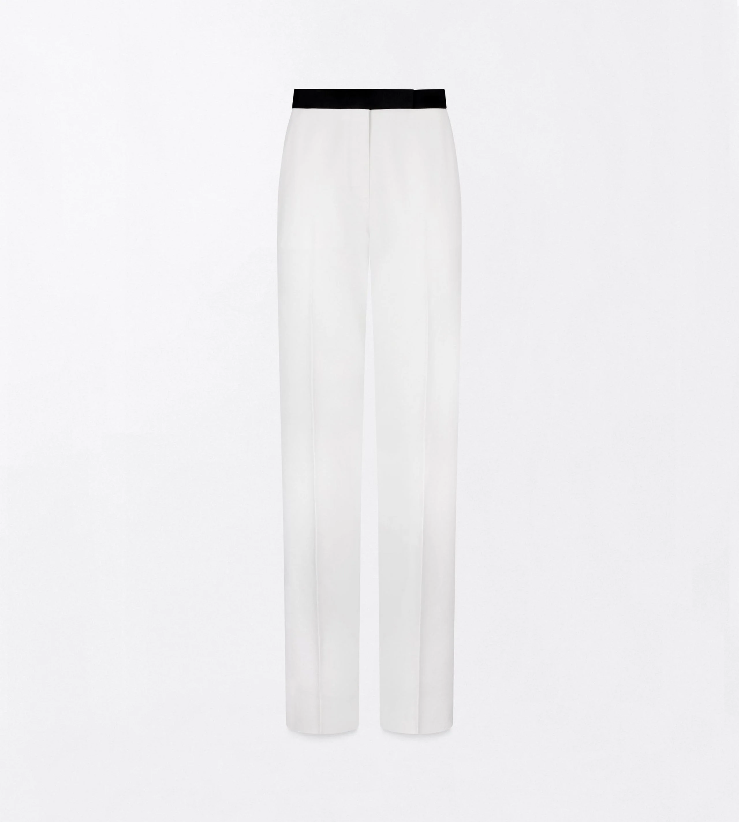 SHARP GRAIN DE POUDRE TAILORED TUXEDO STRAIGHT PANTS - 1