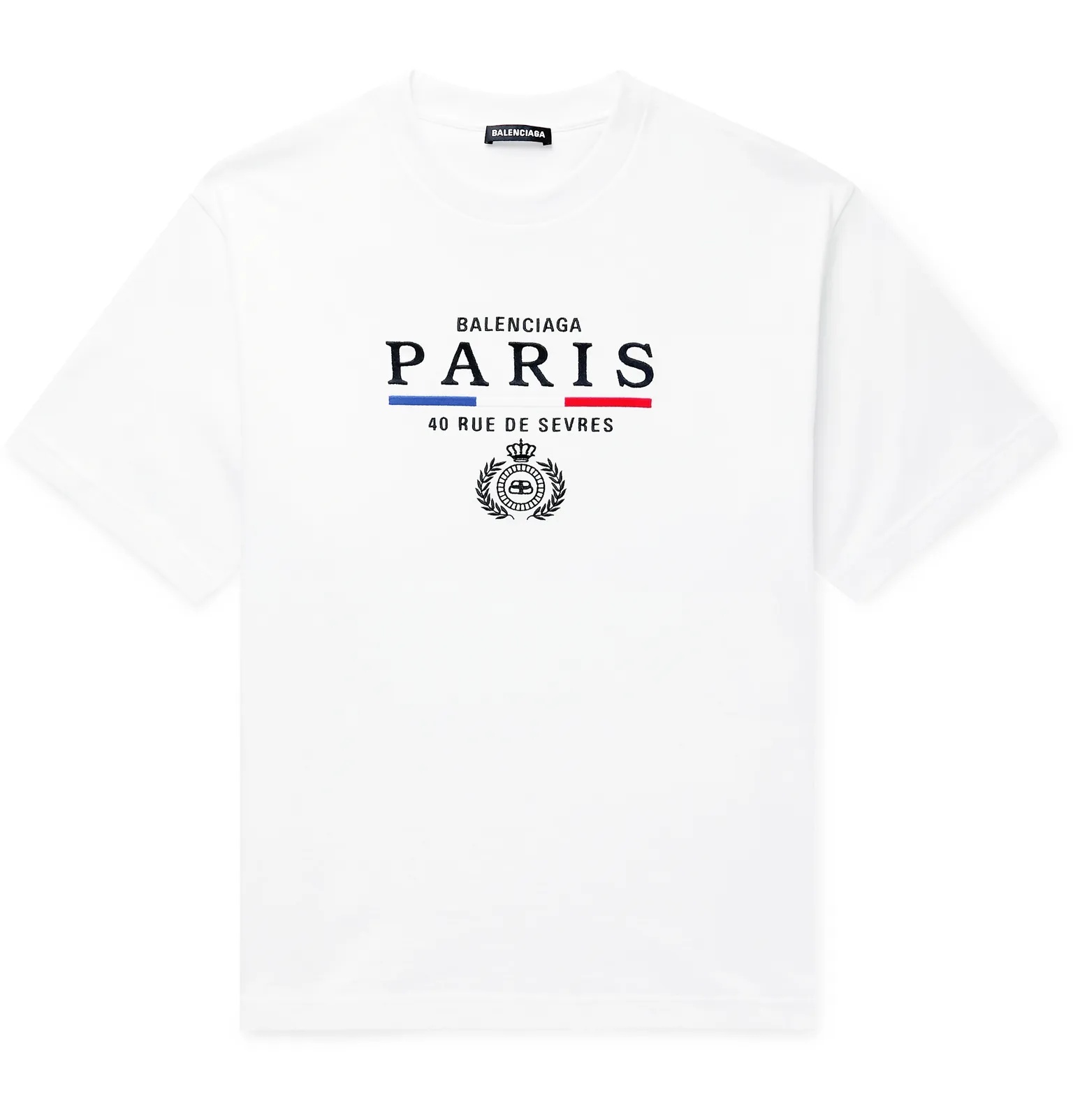 Paris Flag Logo-Embroidered Cotton-Jersey T-Shirt - 7