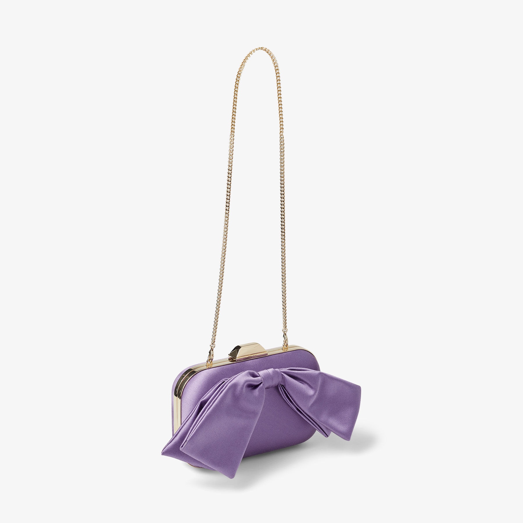 Cloud
Wisteria Satin Clutch Bag with Bow - 6