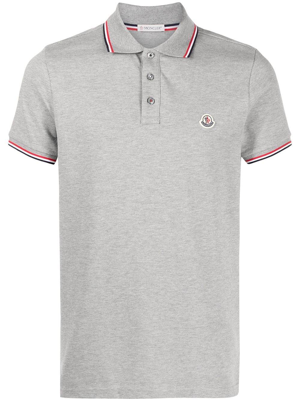 tricolour-trim piqué polo shirt - 1