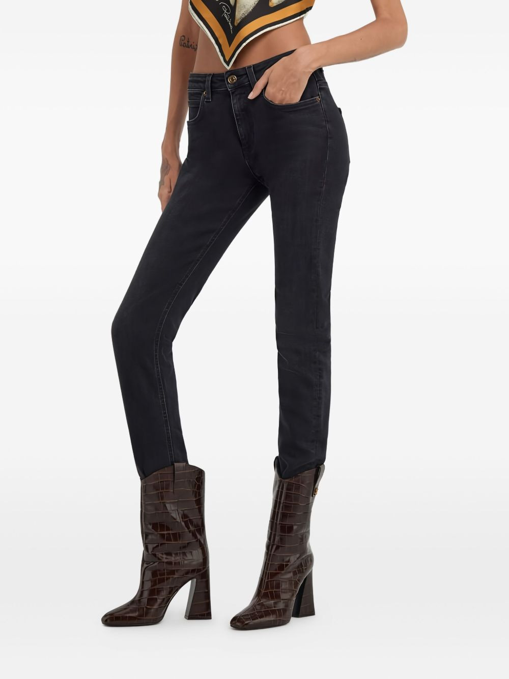 faded skinny jeans - 4