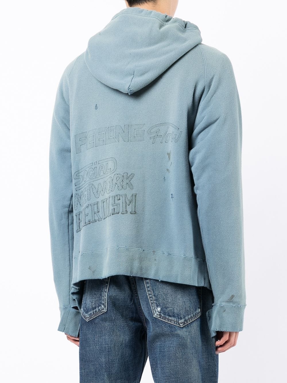 distressed-detail hoodie - 4