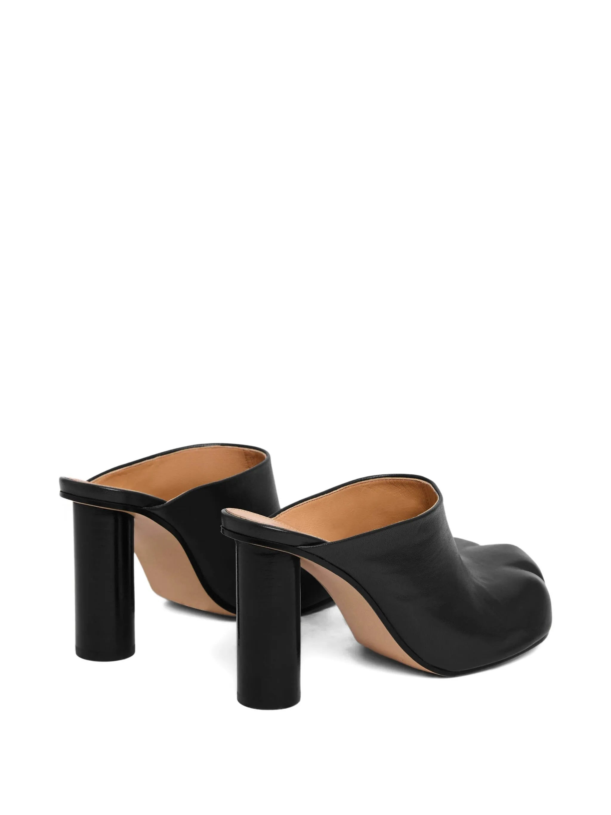 leather heeled mules - 4