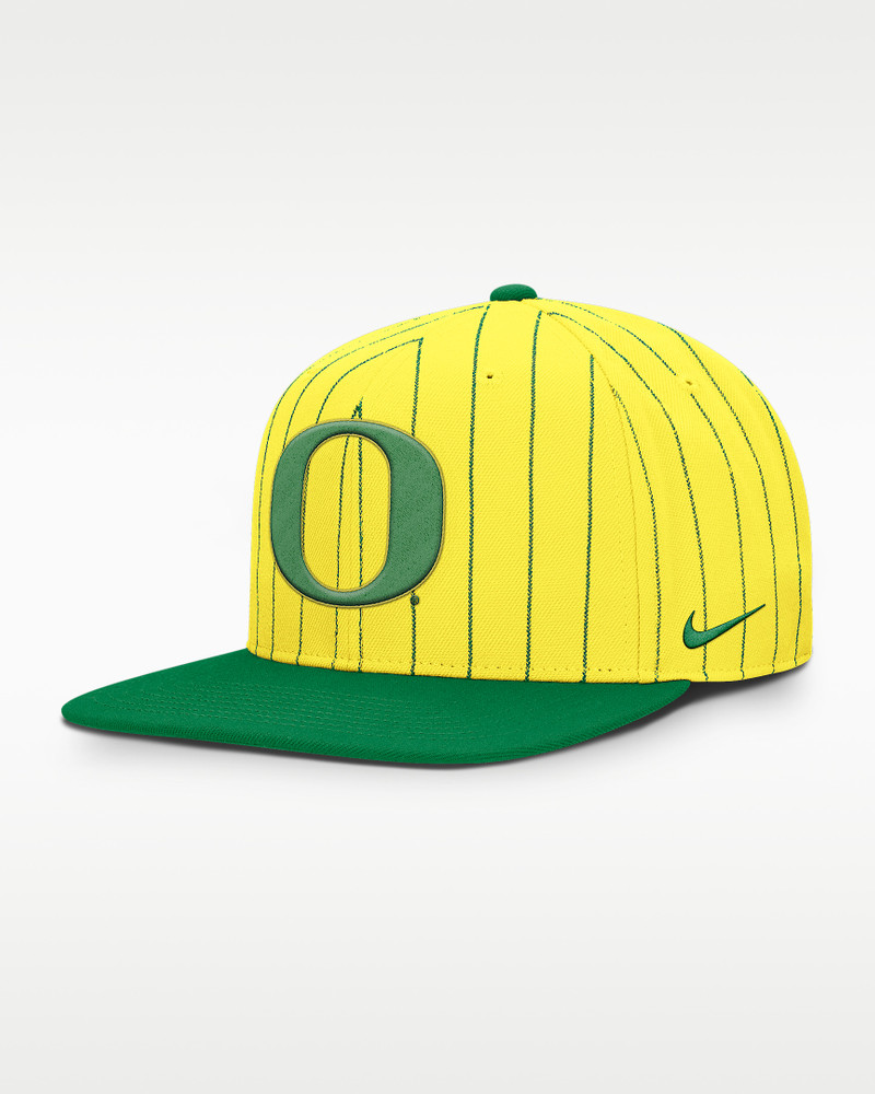 Oregon Primetime Pin Stripe 2-Tone Men's Nike Dri-FIT College Adjustable Hat 1