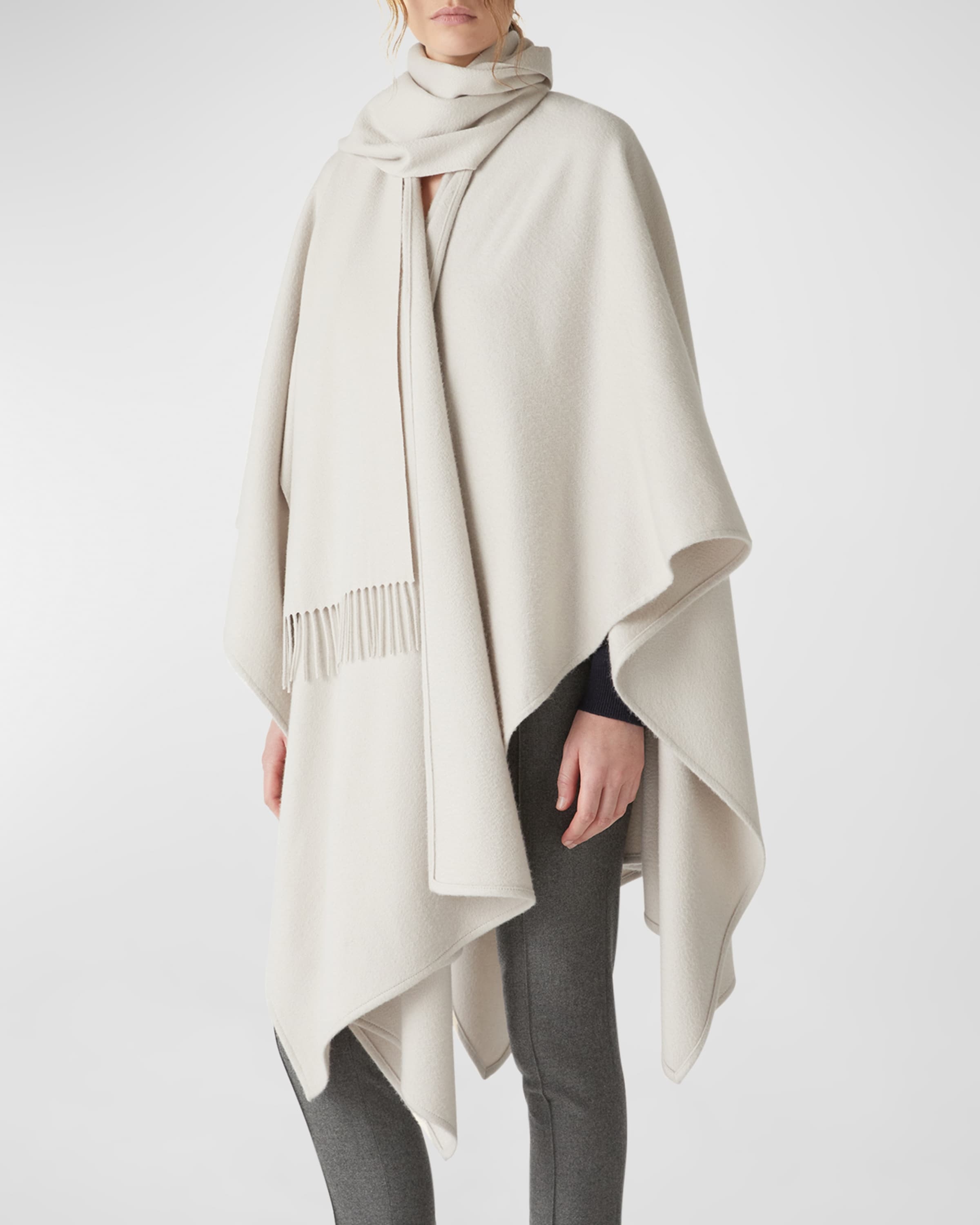 Daisy Fringed Cashmere Cape - 2