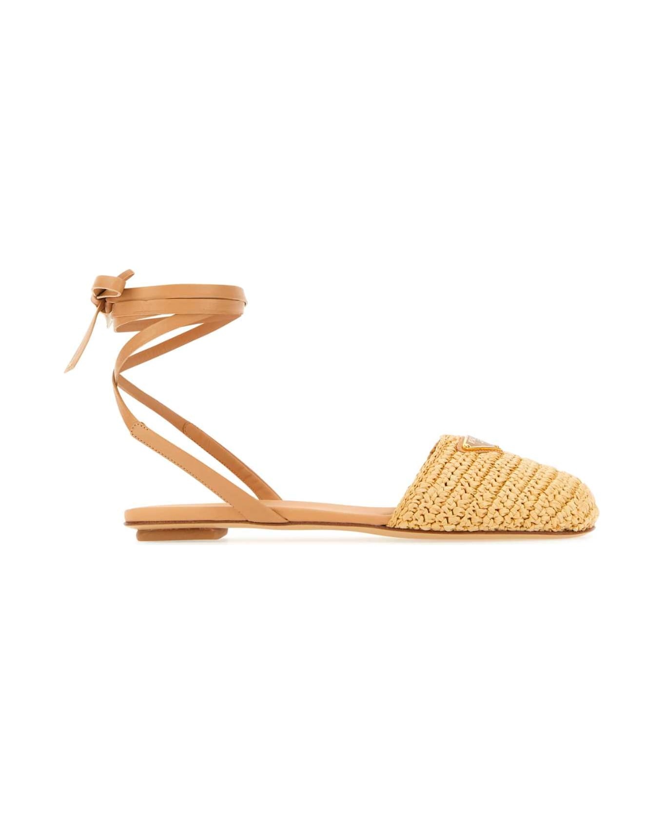 Beige Raffia Sandals - 1