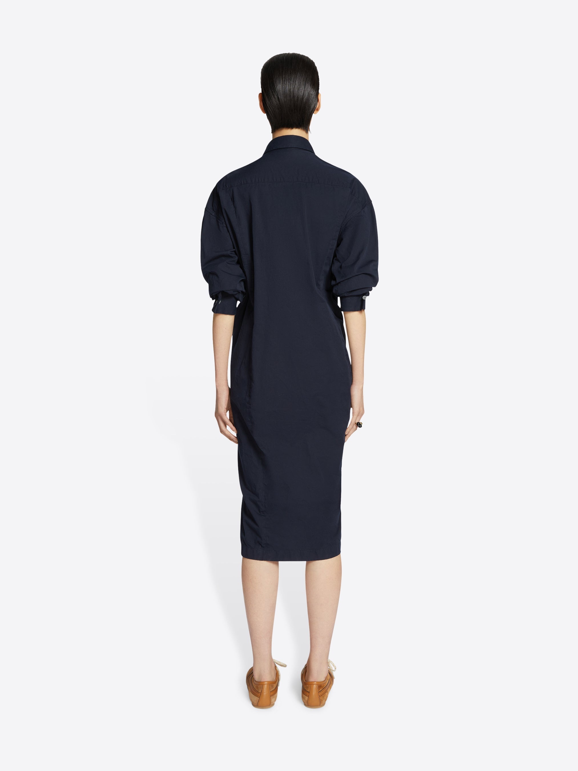 DRAPED COTTON DRESS - 4