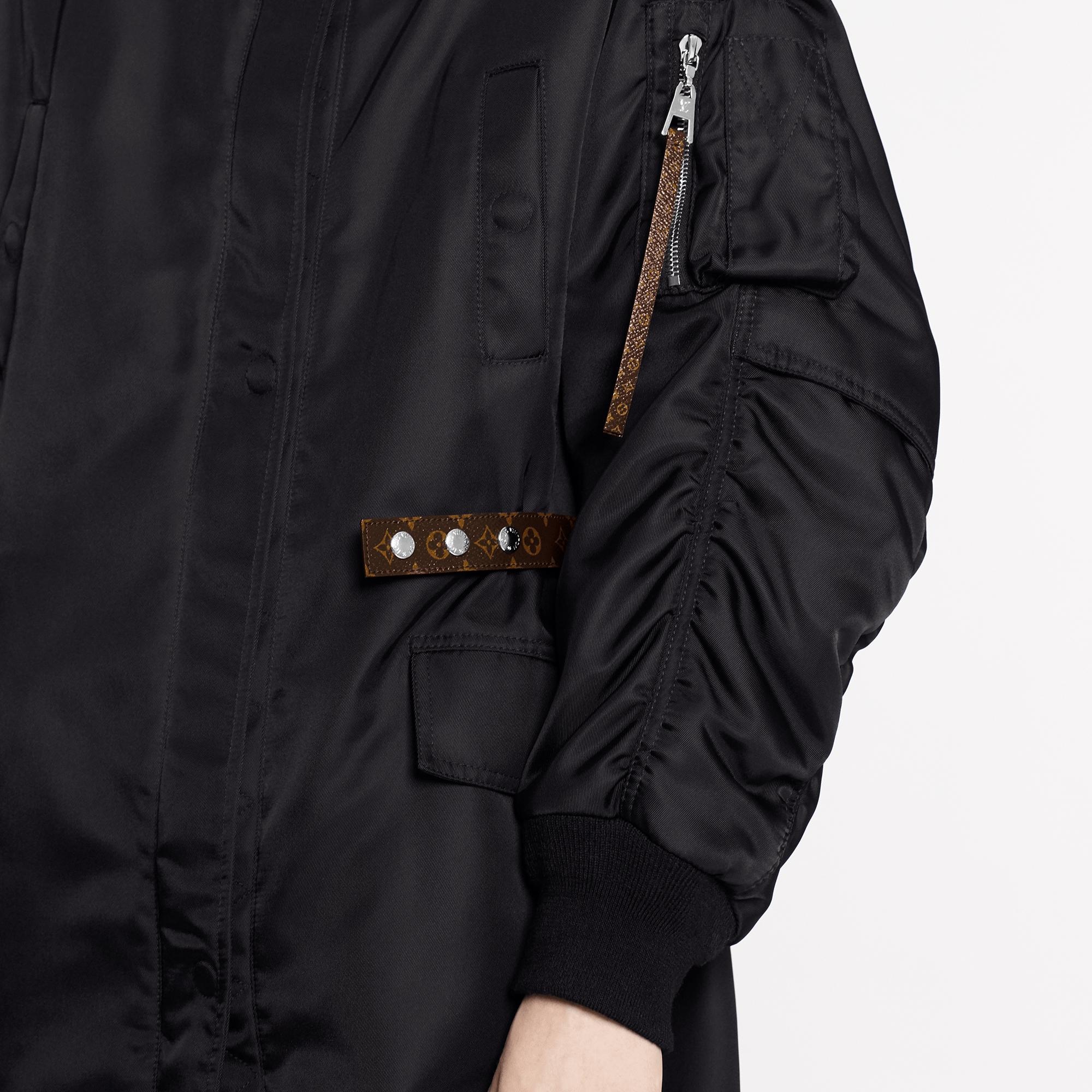 Oversized Black Parka With Monogram Lining - 5