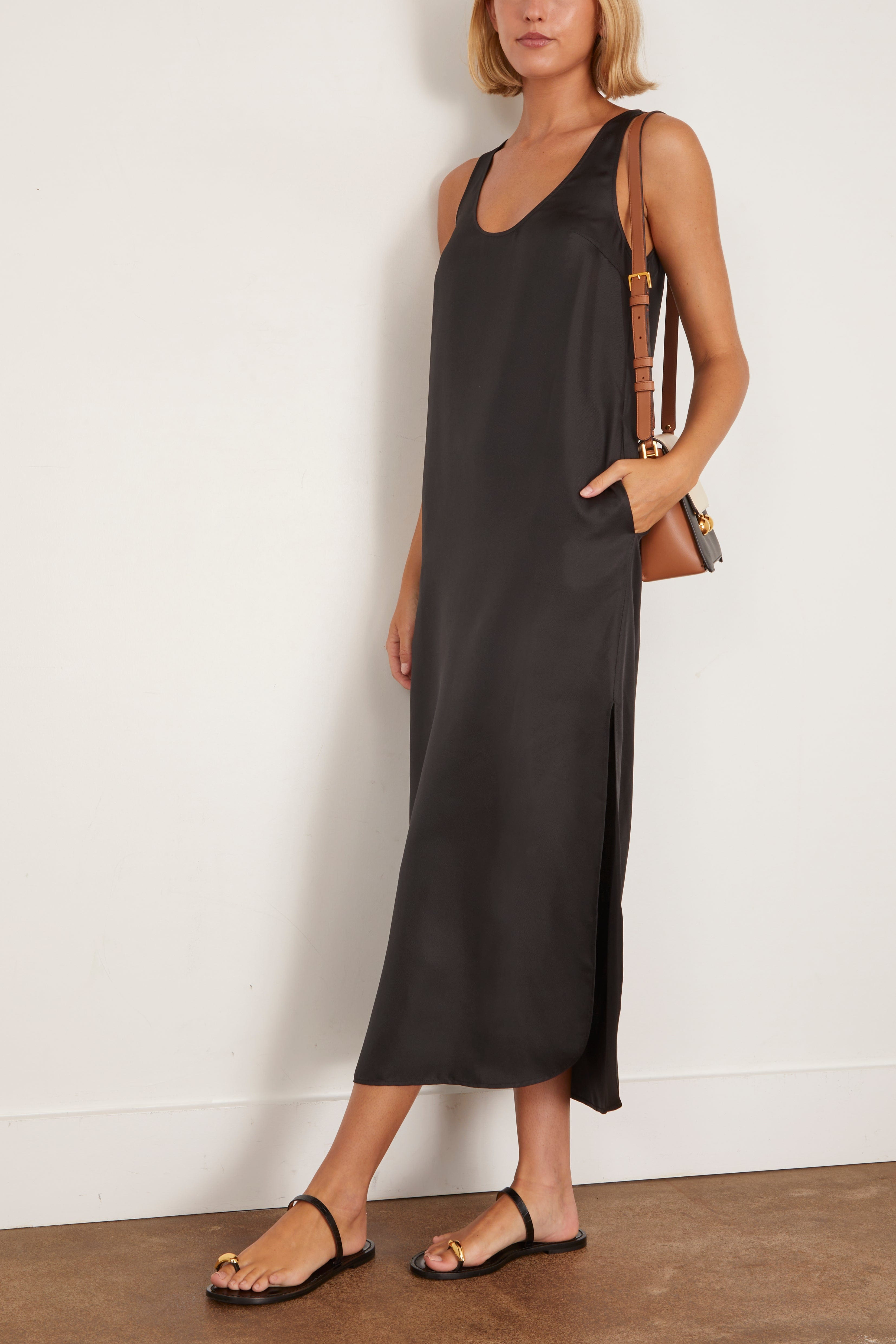 Nada Long Dress in Black - 2