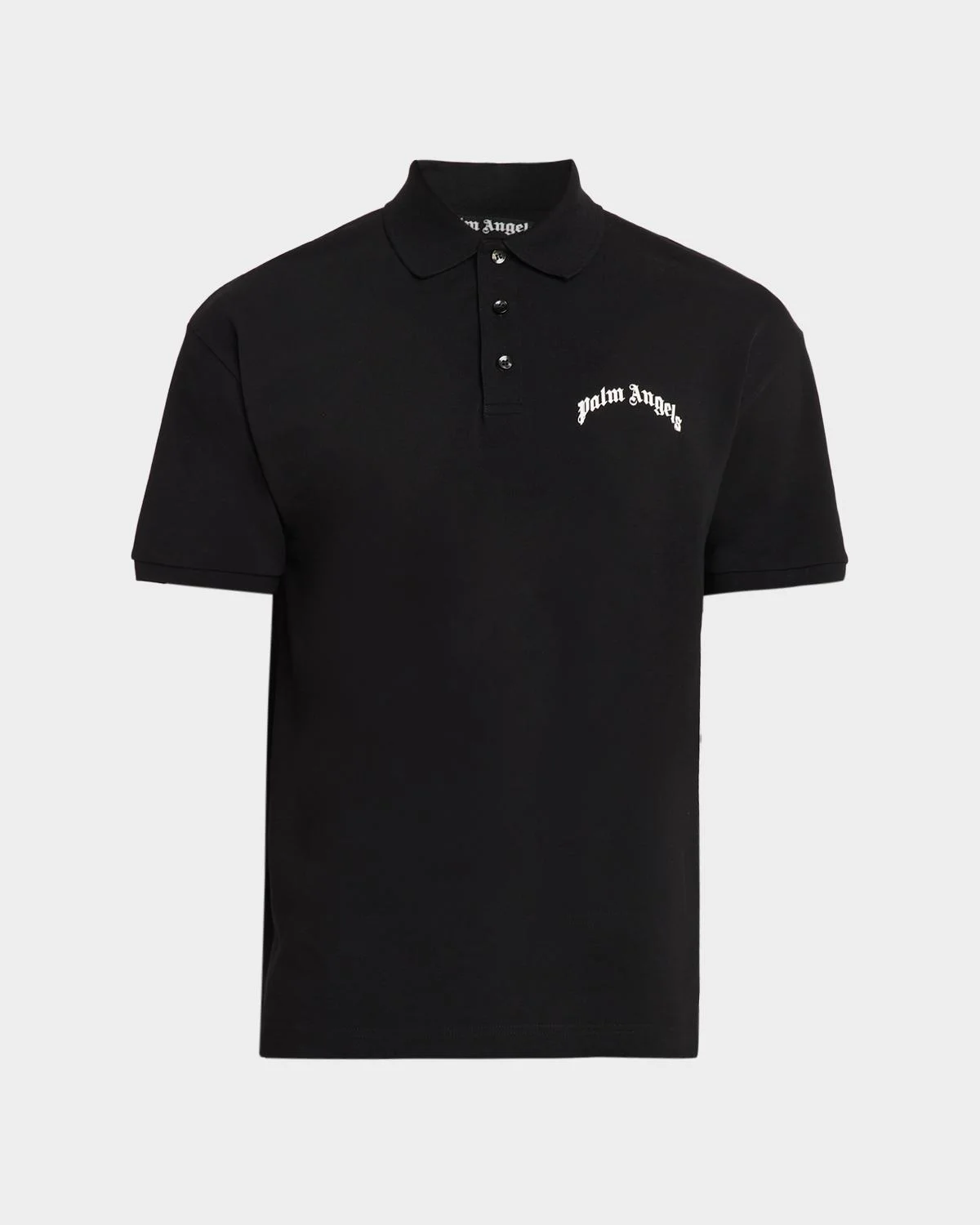 Men's Curved Logo Cotton Polo Shirt - 1