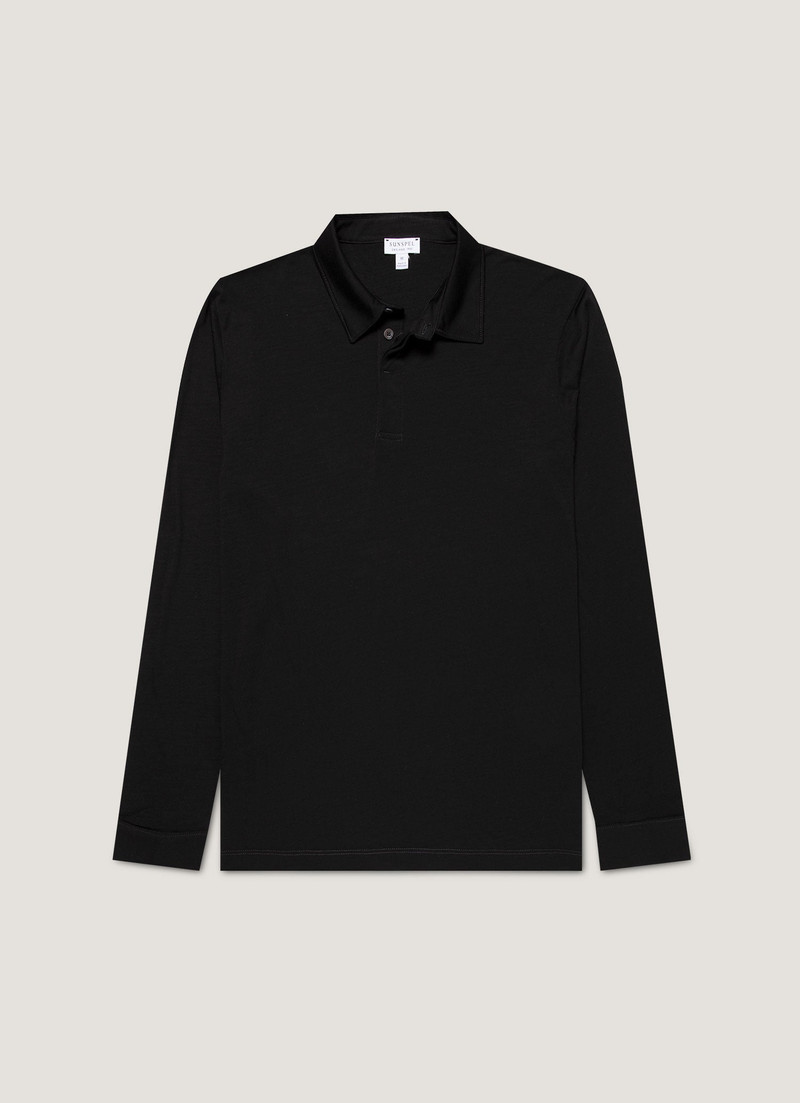 Long Sleeve Ultra‑Fine Merino Polo Shirt 1