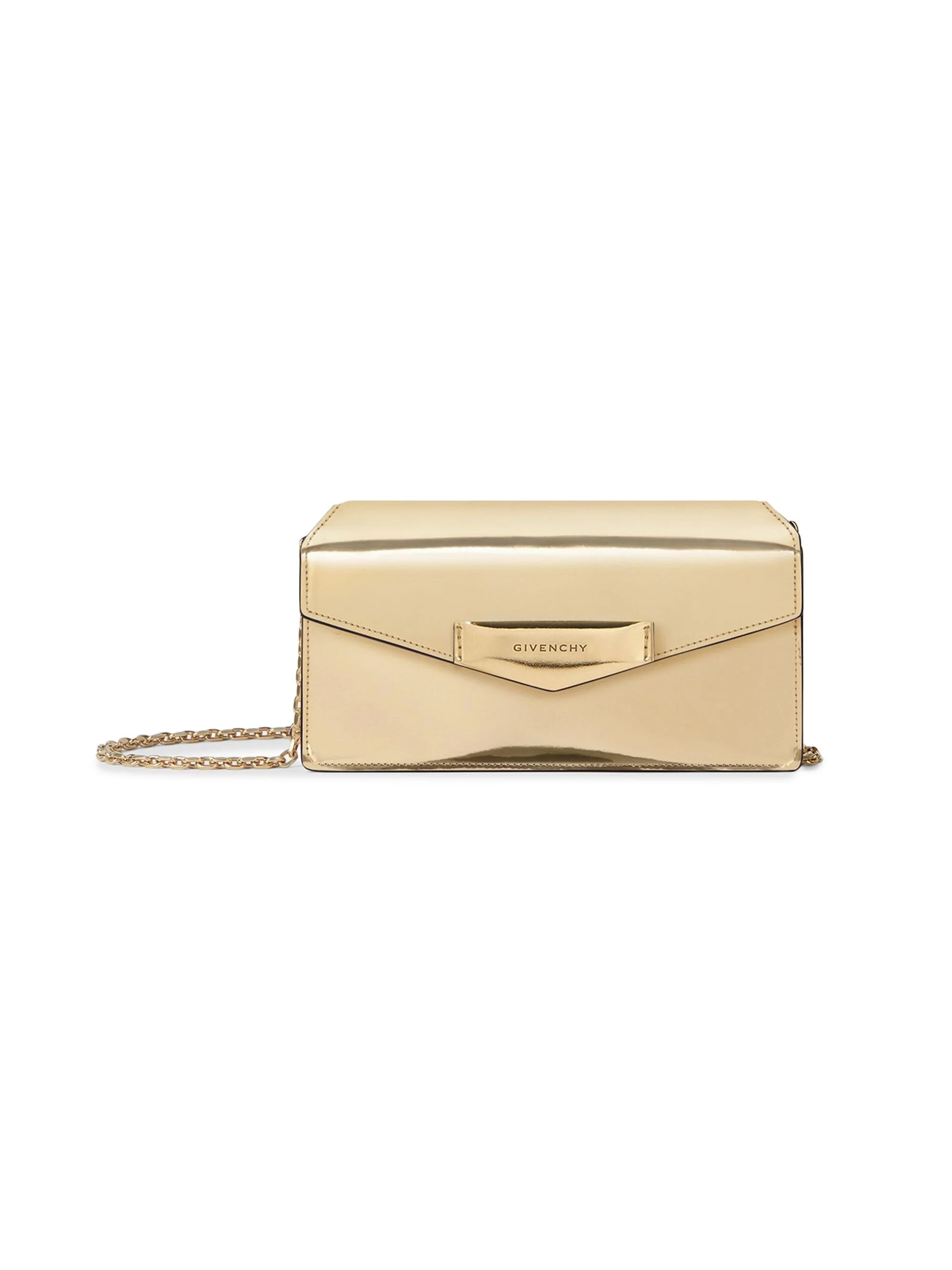 Women's Antigona Wallet with Chain in Mirror Leather - Golden - 1