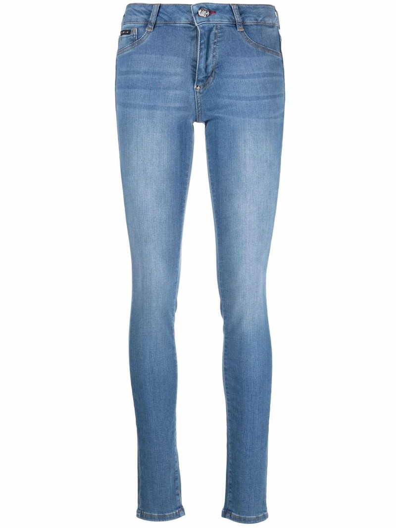 skinny-cut denim leggings 1
