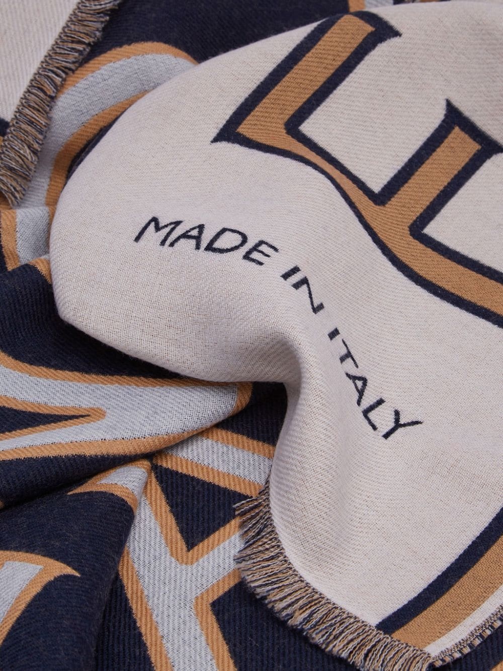 logo intarsia-knit wool scarf - 2