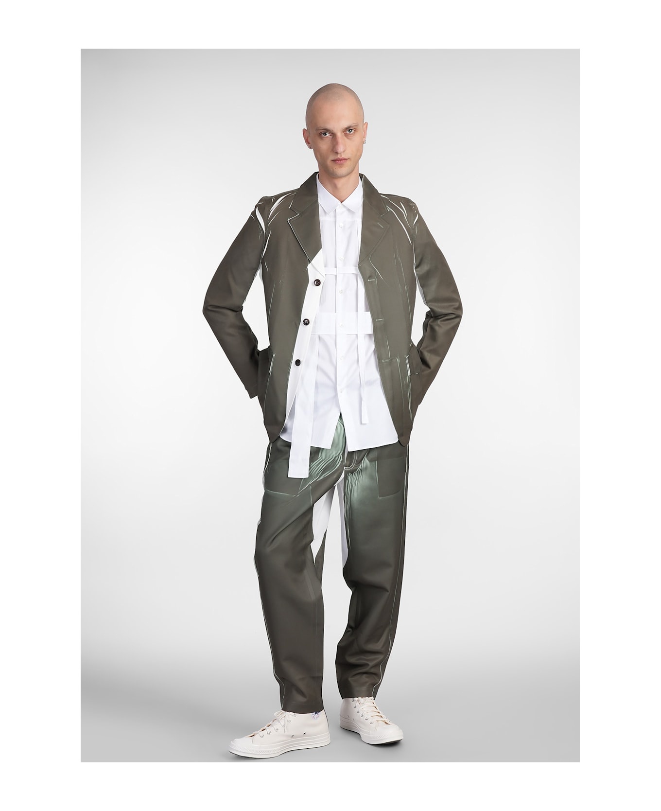 Pants In Green Polyester - 2