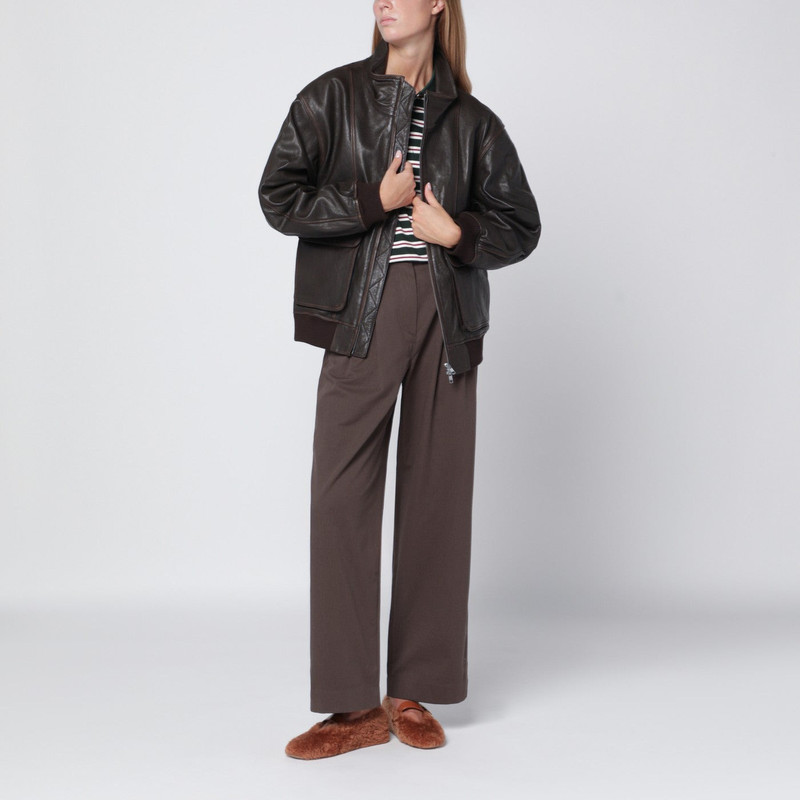 Dunst Brown cotton trousers outlook