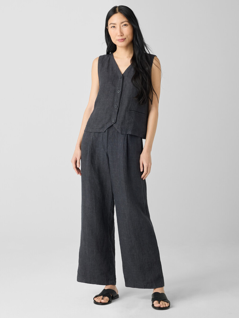 Washed Organic Linen Délavé Vest 3