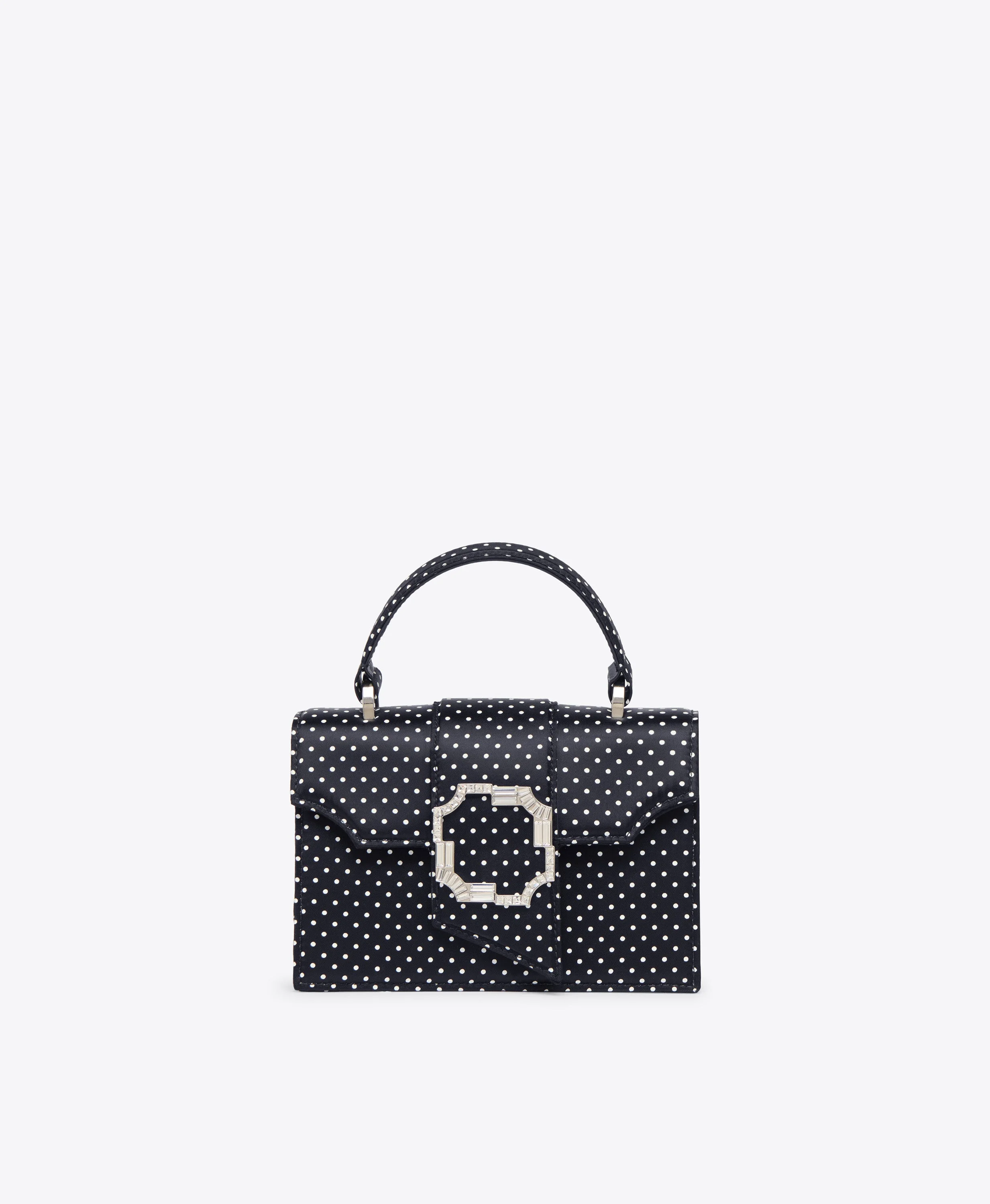 Audrey Black Polka Dot Satin Mini Handbag - 1