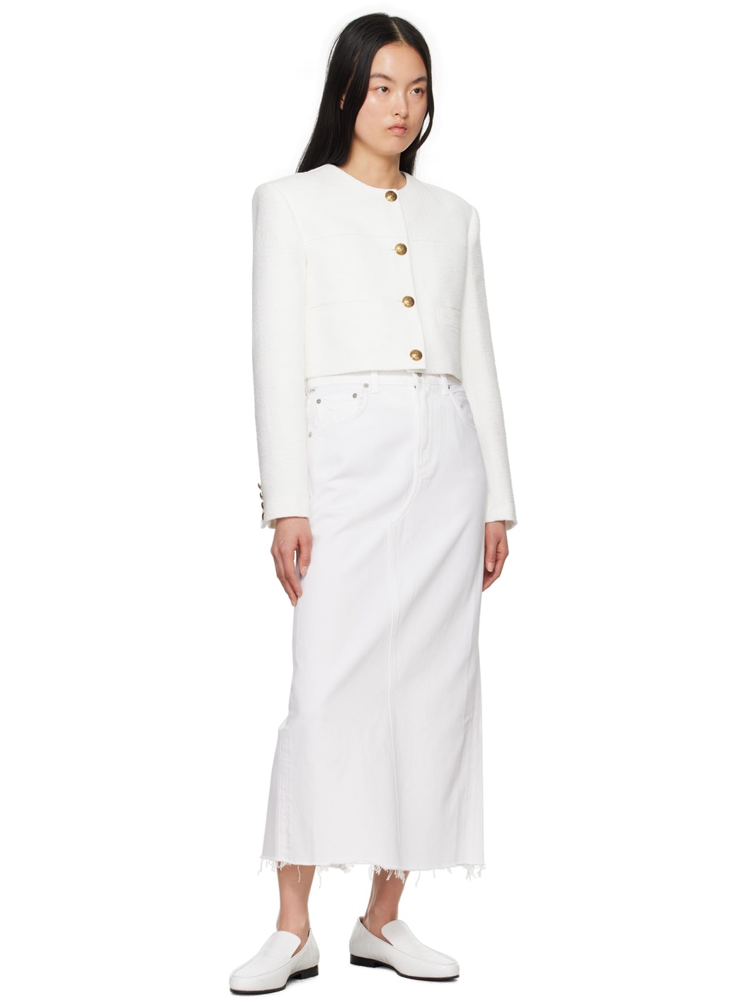 Off-White Circolo Denim Maxi Skirt - 4