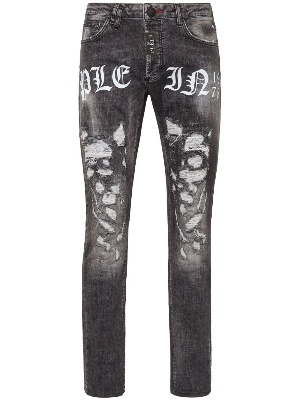 logo-print straight-leg jeans - 1