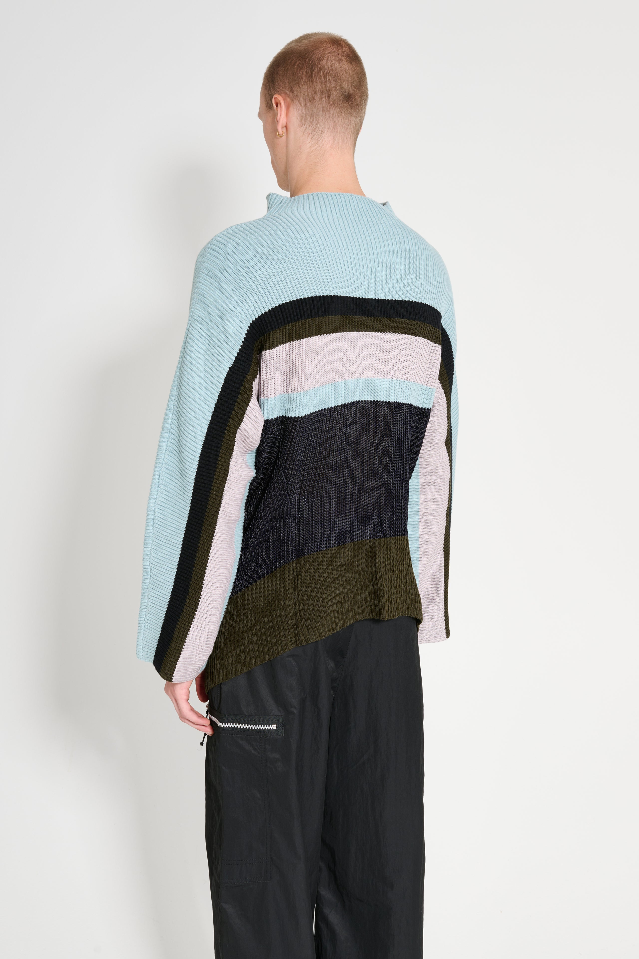 KIKO KOSTADINOV ESSICK STRIPE LONG SLEEVE ASH BLUE / D GREY - 4