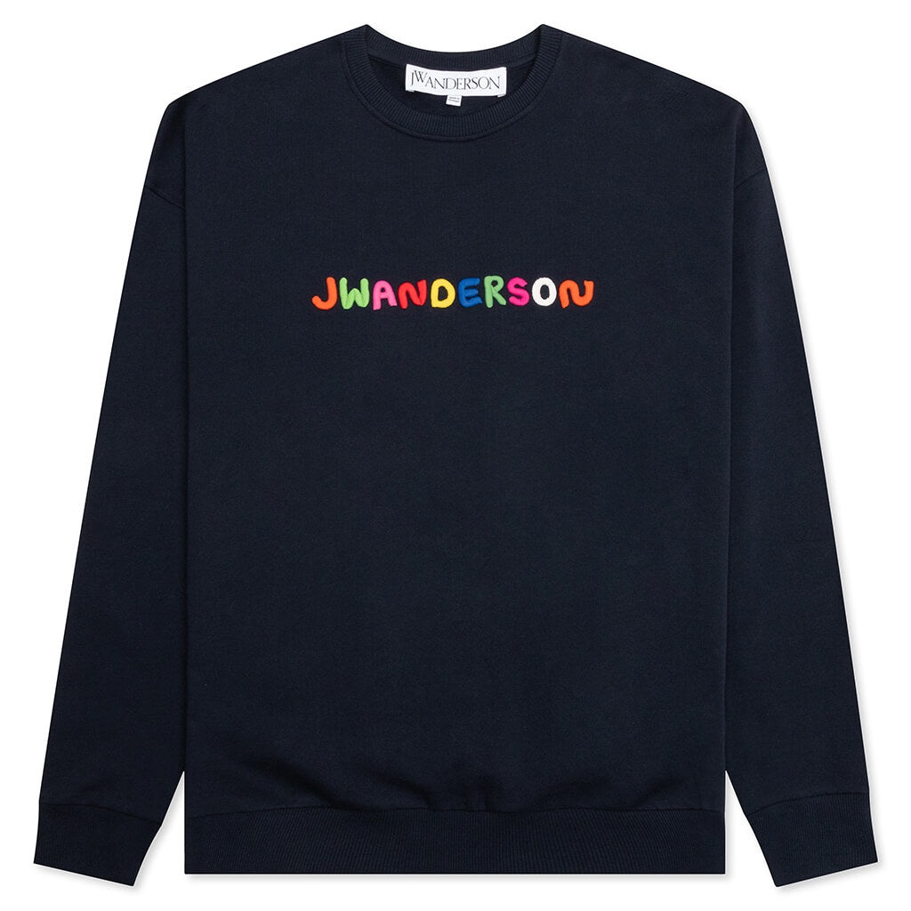 LOGO EMBROIDERY SWEATSHIRT - NAVY - 1