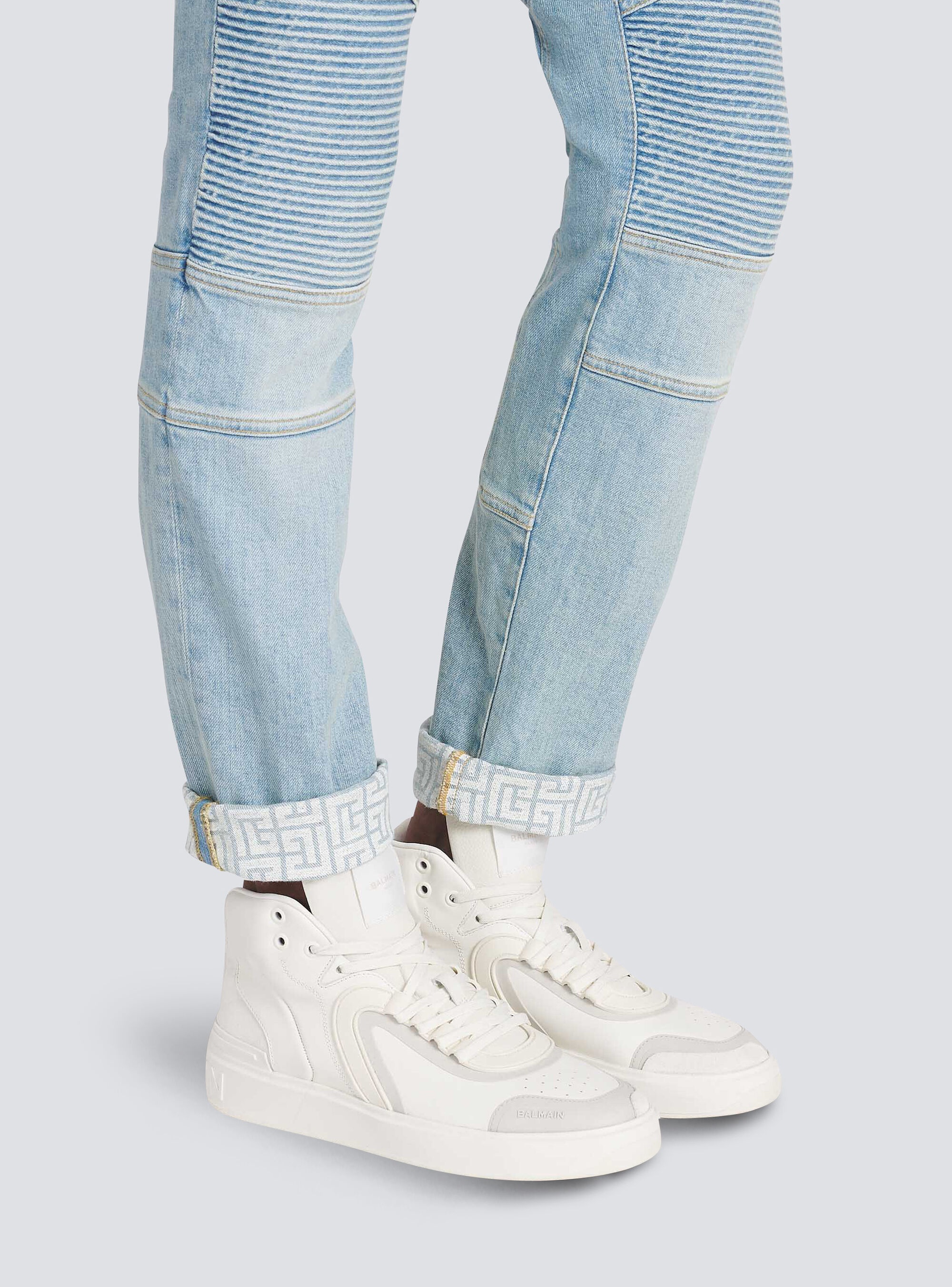Leather and suede B-Skate high-top sneakers - 8