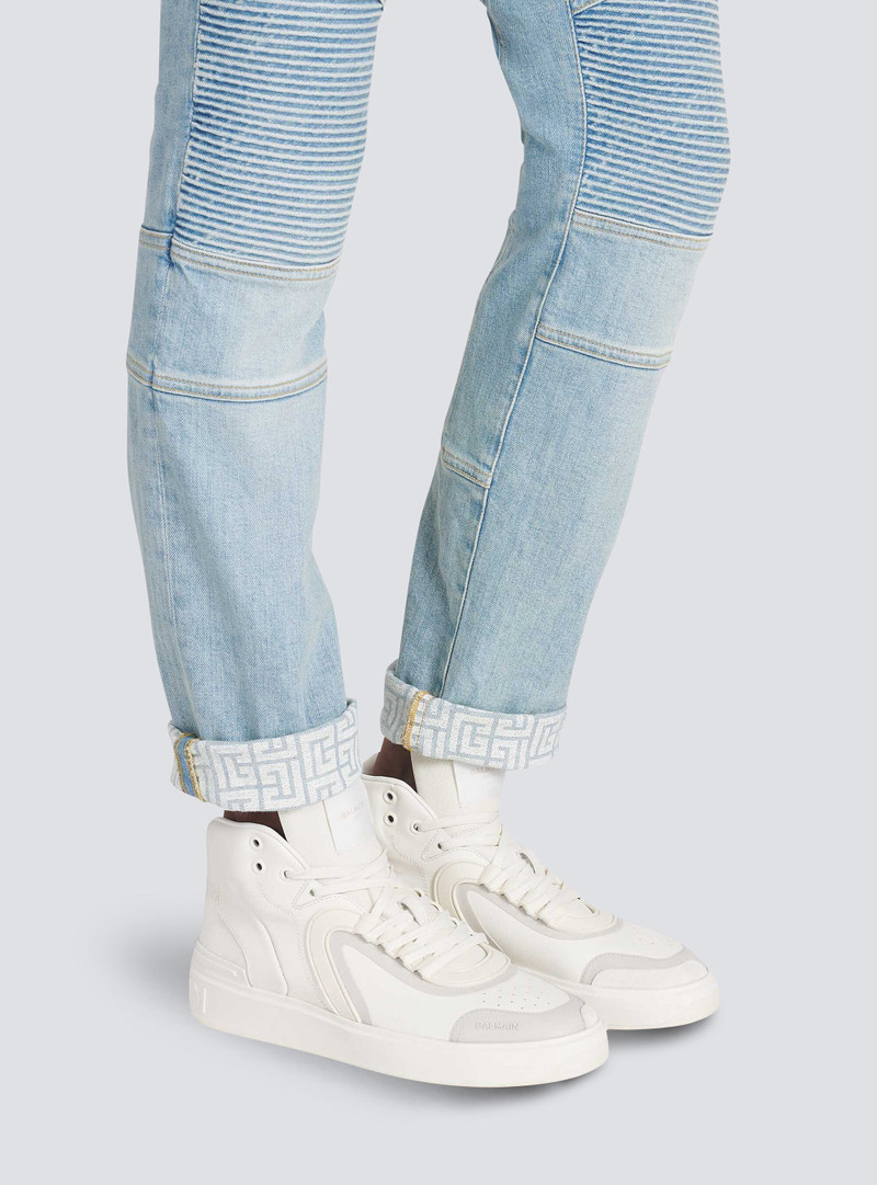 Balmain Leather and suede B-Skate high-top sneakers outlook