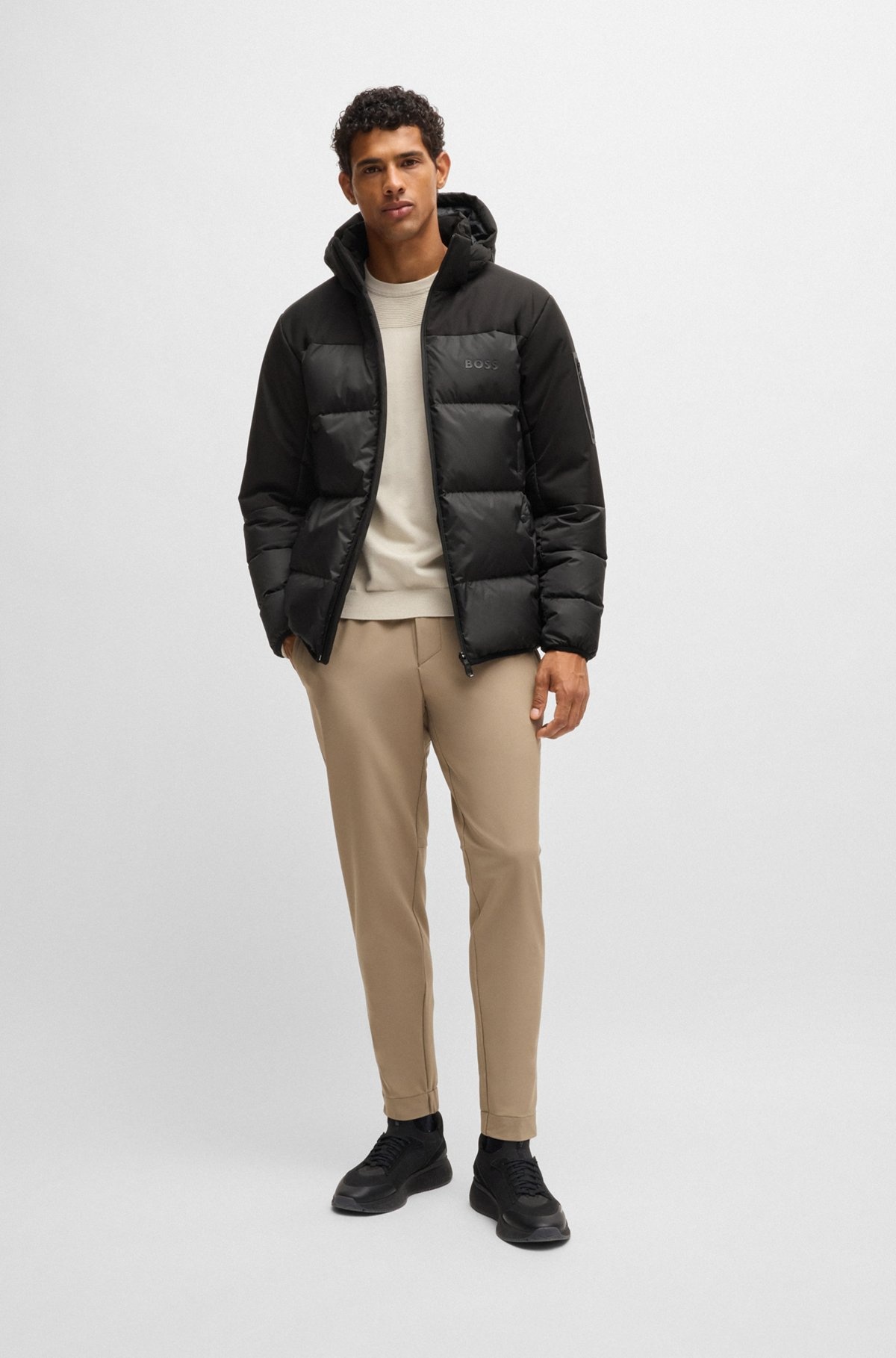 WATER-REPELLENT DOWN JACKET WITH DETACHABLE HOOD - 3