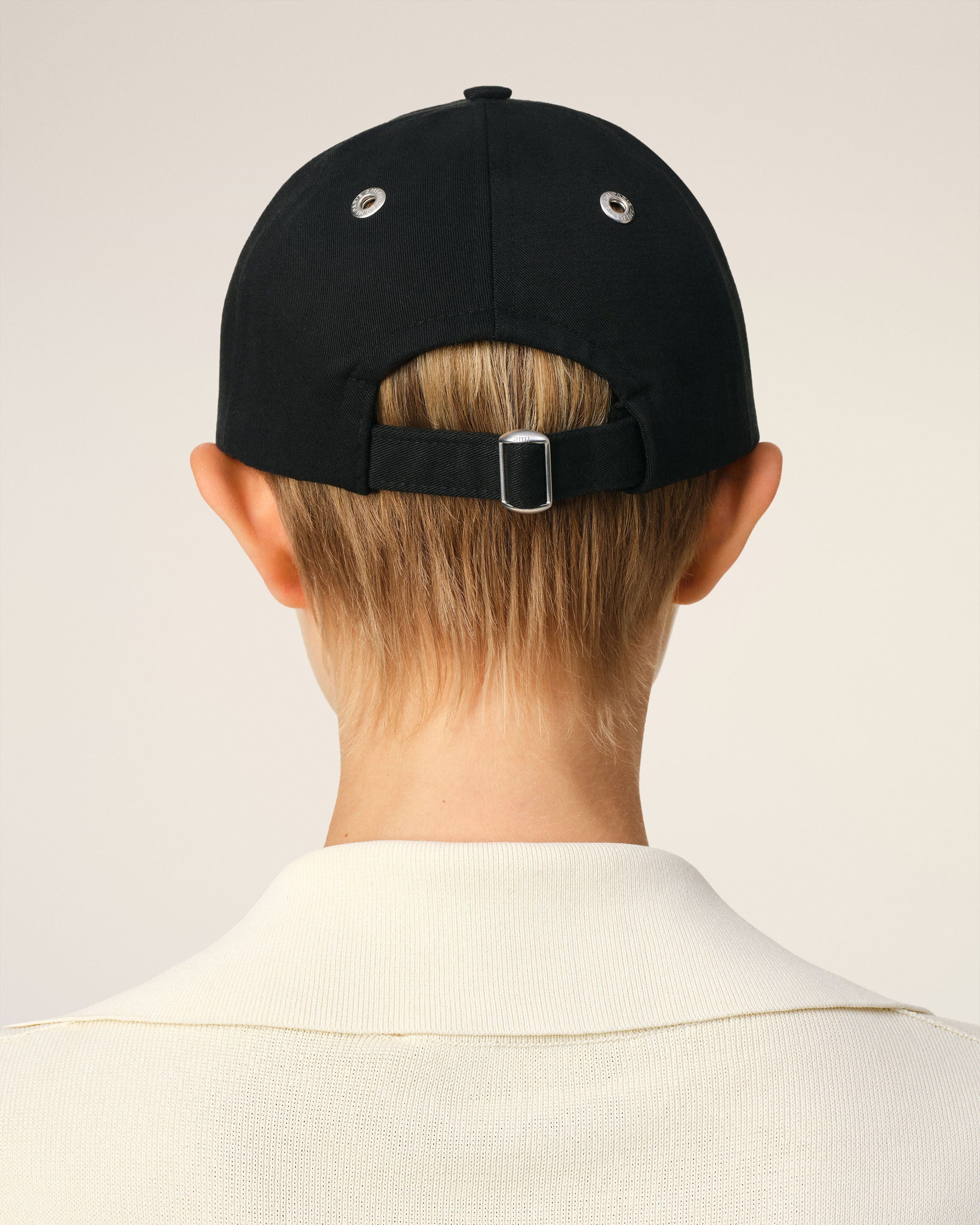 BLACK COTTON AMI DE COEUR EMBROIDERY CAP - 6