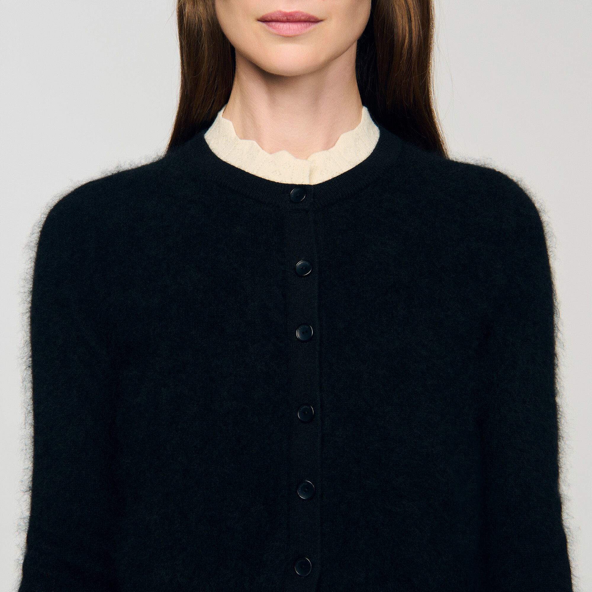 POINTELLE COLLAR CARDIGAN - 3