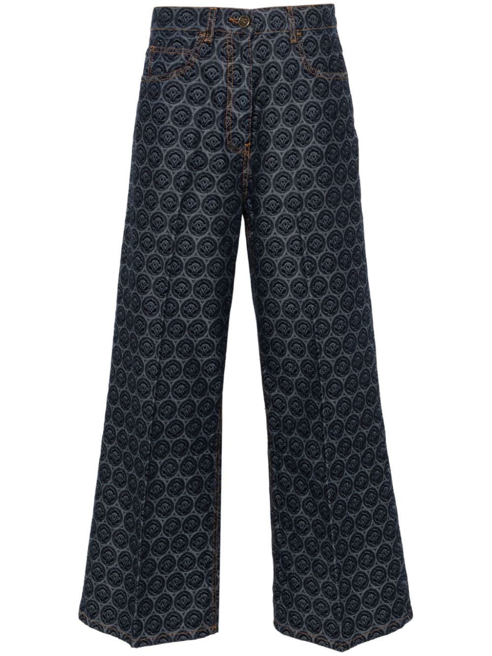 logo-patch cotton jeans - 1