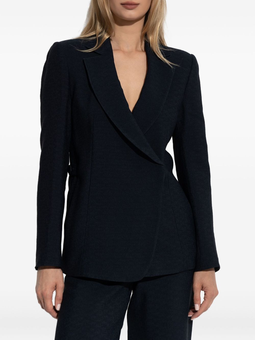 textured wrap blazer - 3