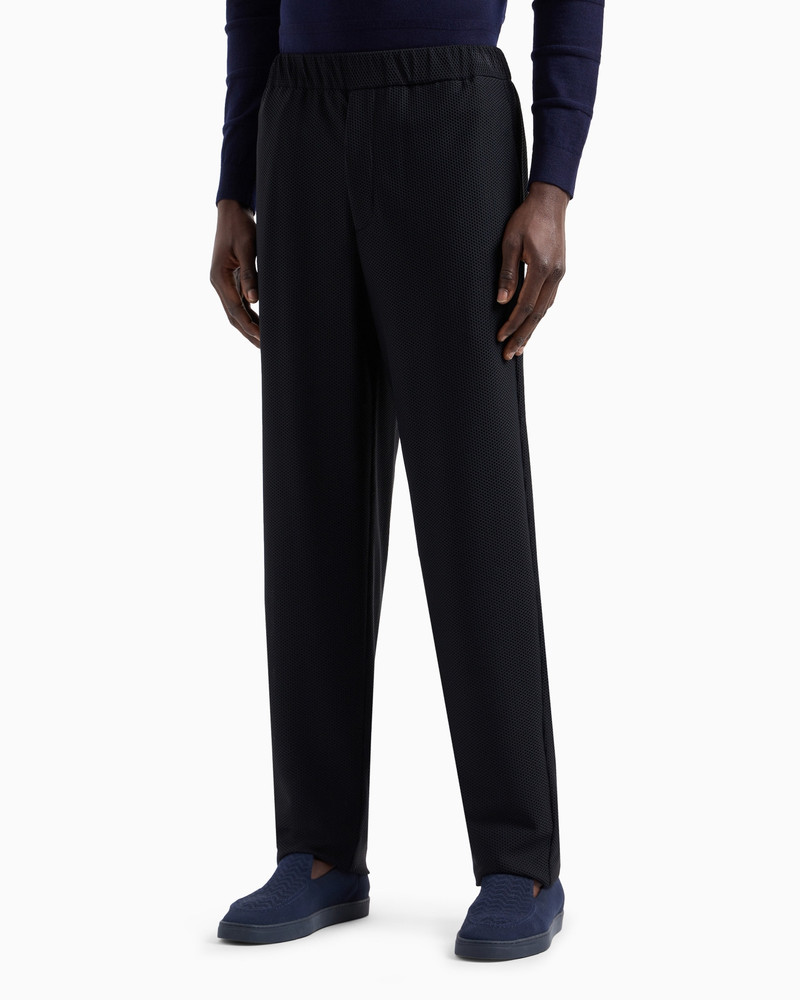 GIORGIO ARMANI 기술적인 와플 flat-front 바지 outlook