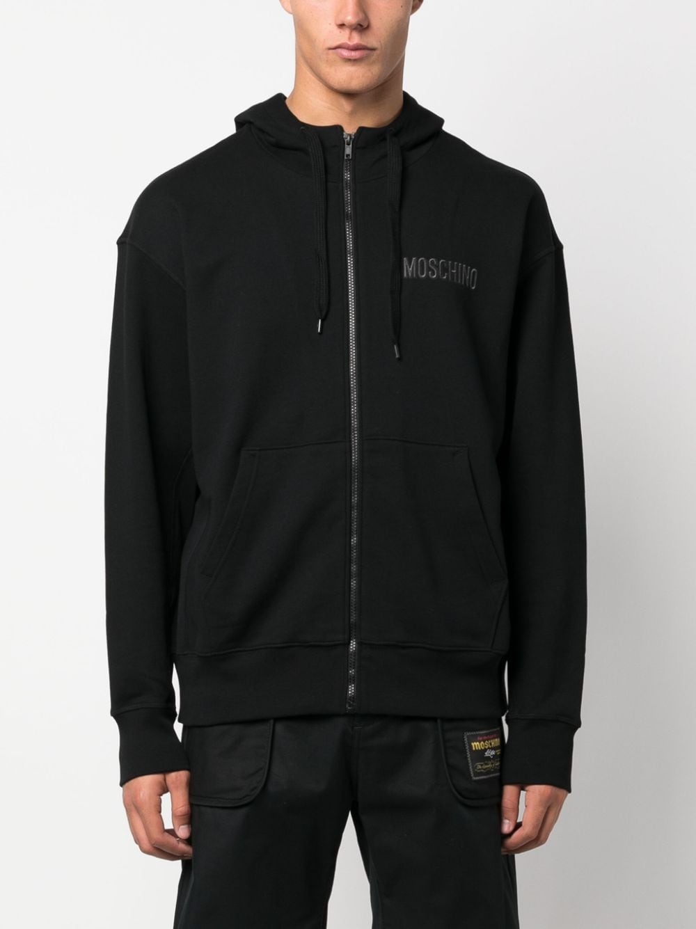 teddy-print cotton hoodie - 4