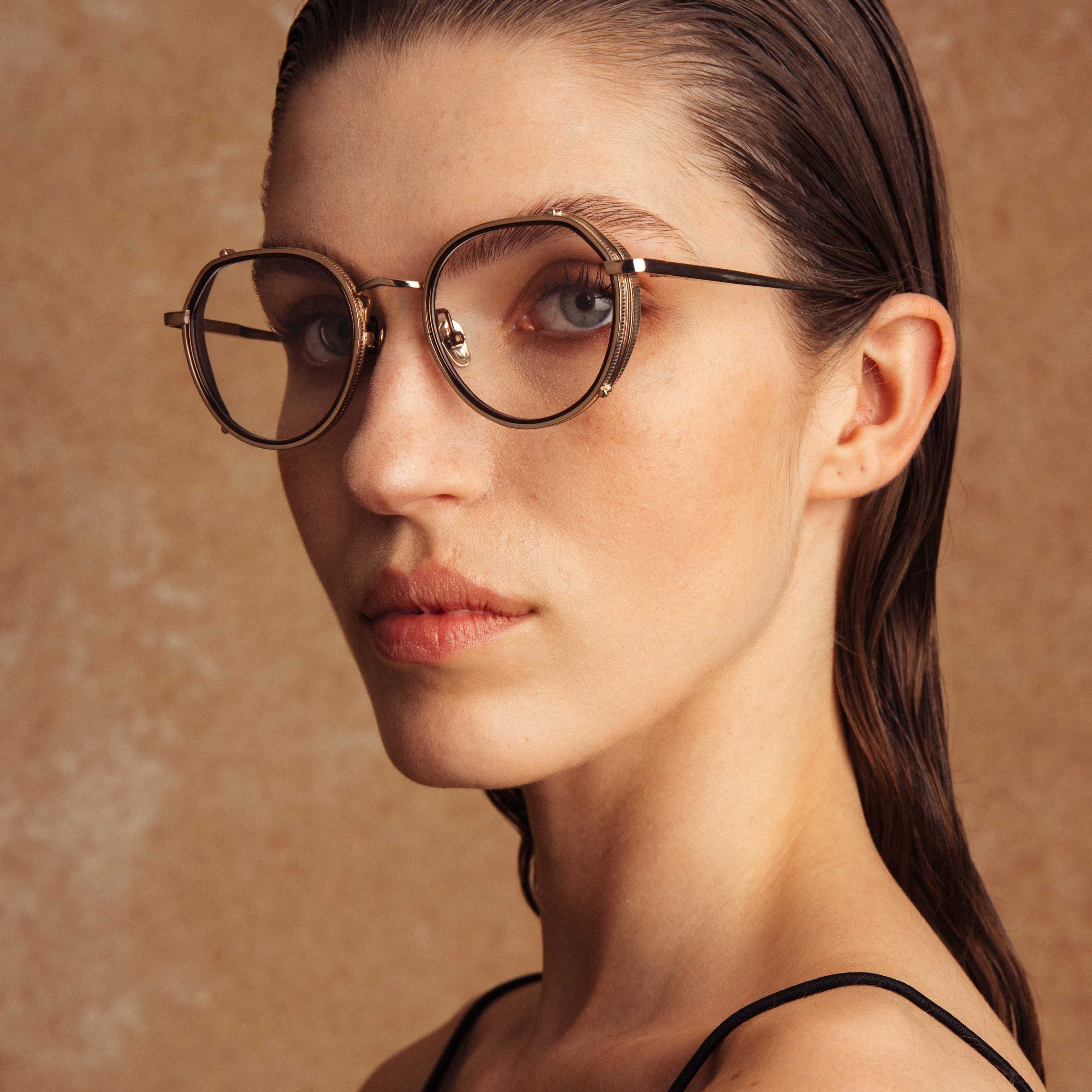 FALCON ANGULAR OPTICAL FRAME IN LIGHT GOLD - 2