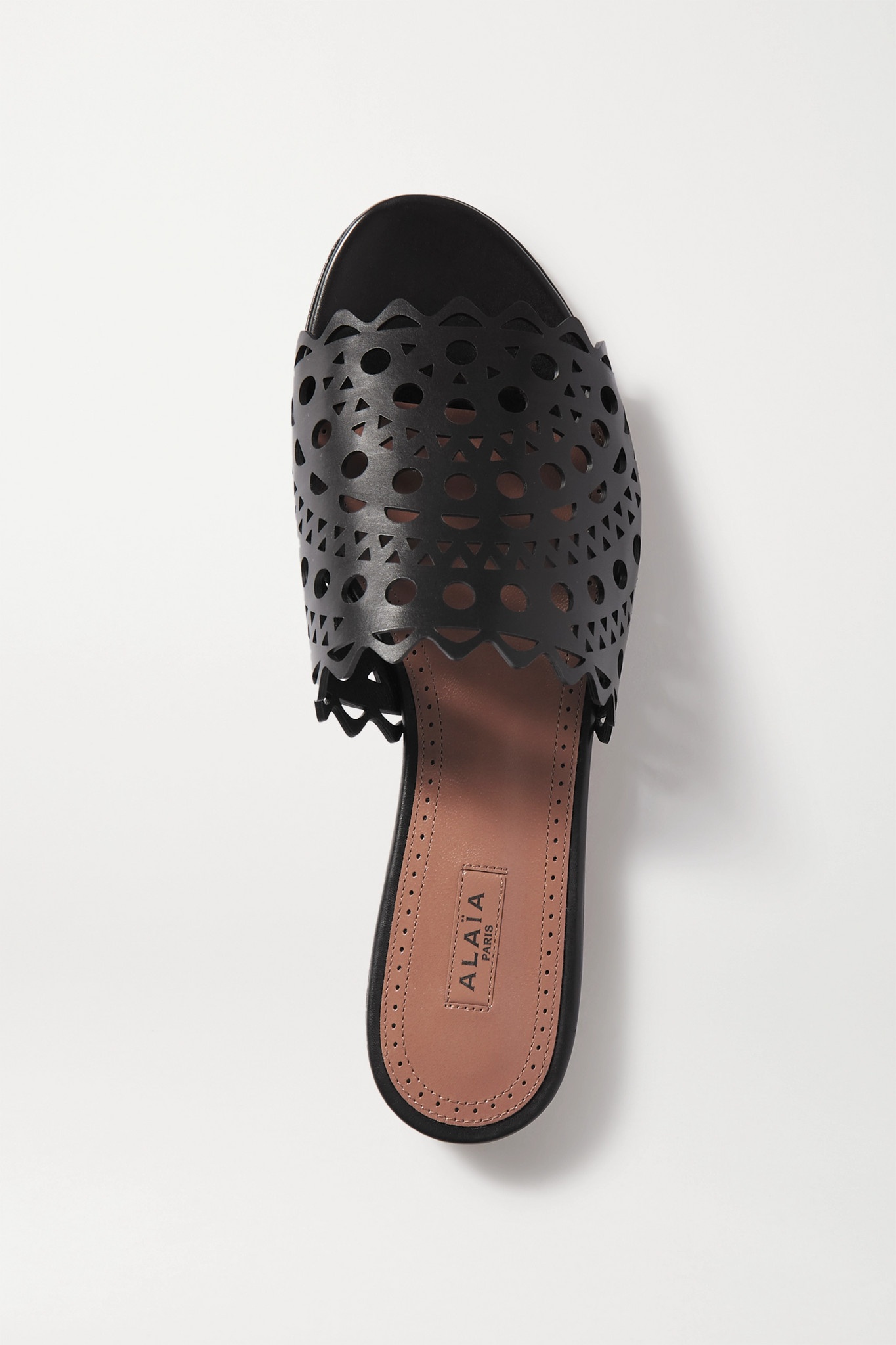 Laser-cut suede slides - 8