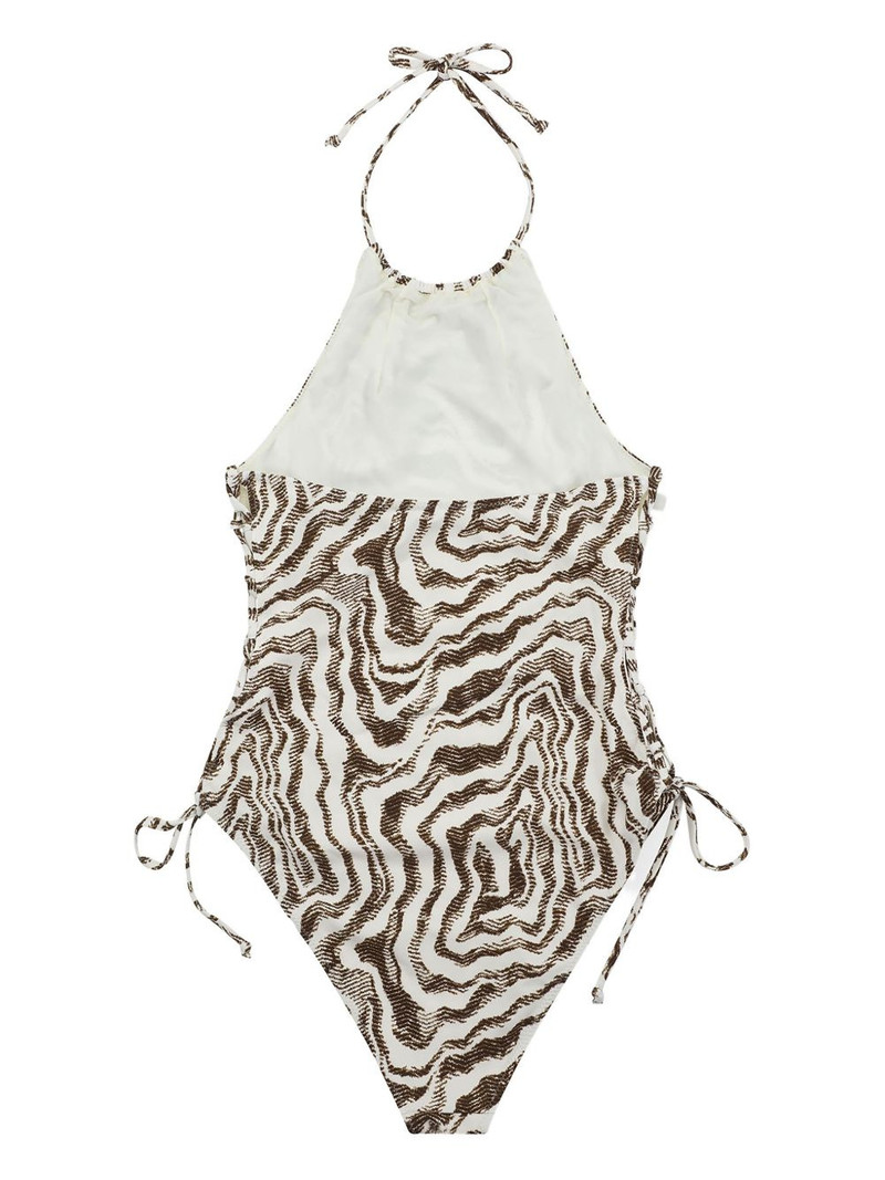 GANNI patterned tieband swimsuit outlook
