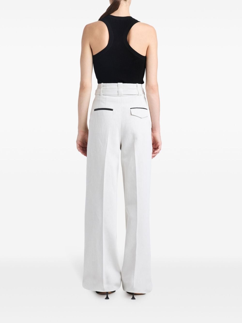 Dana high-waist cotton-linen trousers - 4