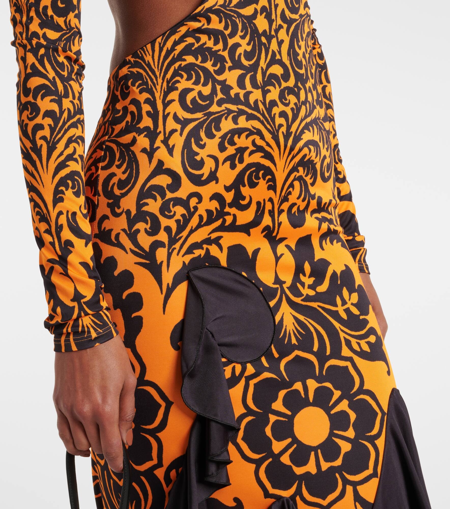 Printed open-back midi dress - 5